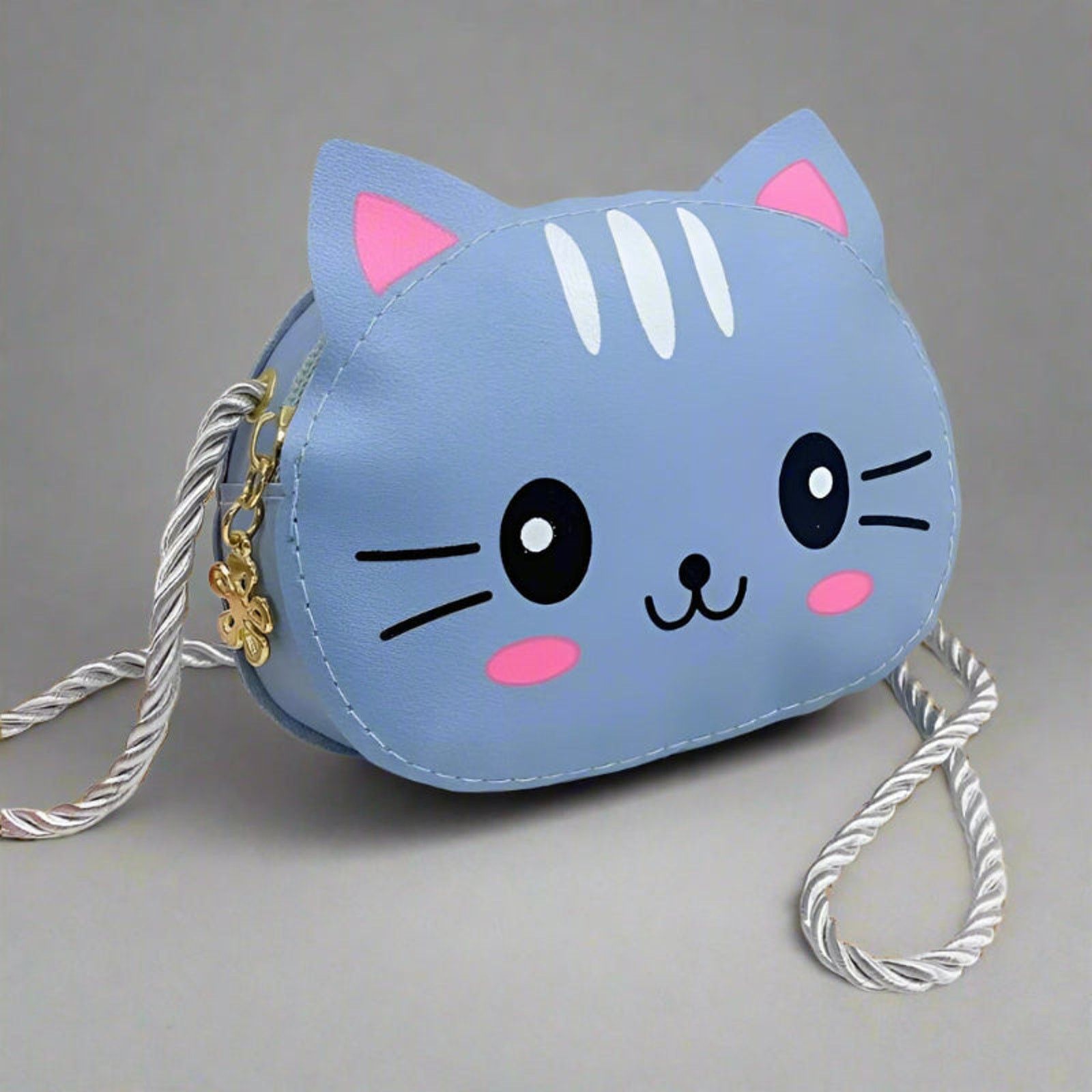Other Mini Crossbody Bag Cute Cartoon Blue Cat Kawaii Purse Size ONE SIZE - 3 Thumbnail