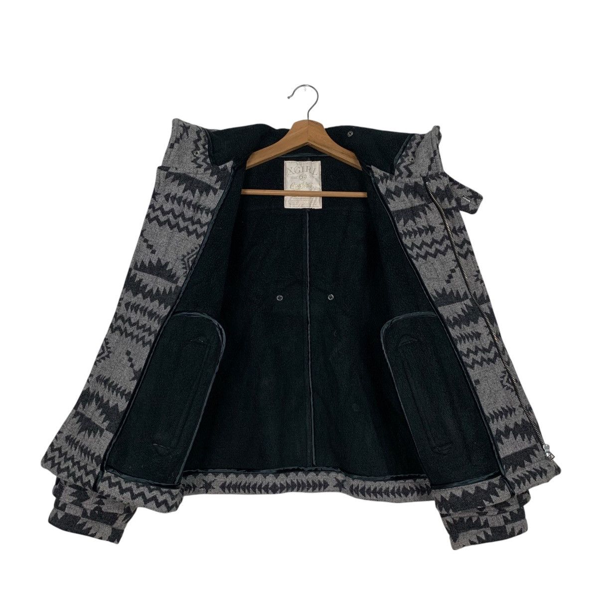 X-Girl X GIRL Black And Grey Aztec Design Duffle Coat #2695-C121 Size S / US 4 / IT 40 - 12 Thumbnail