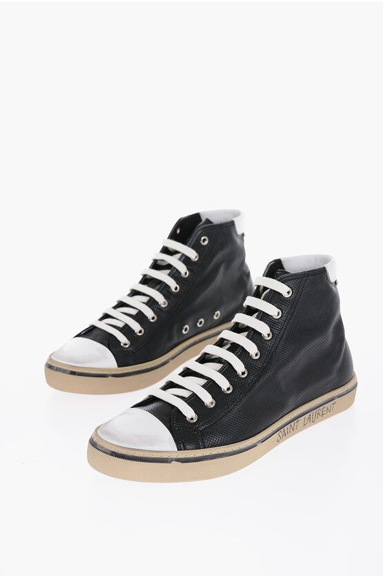 Saint Laurent Paris Leather MALIBU High-top Sneakers Size US 9.5 / EU 42-43 - 1 Thumbnail