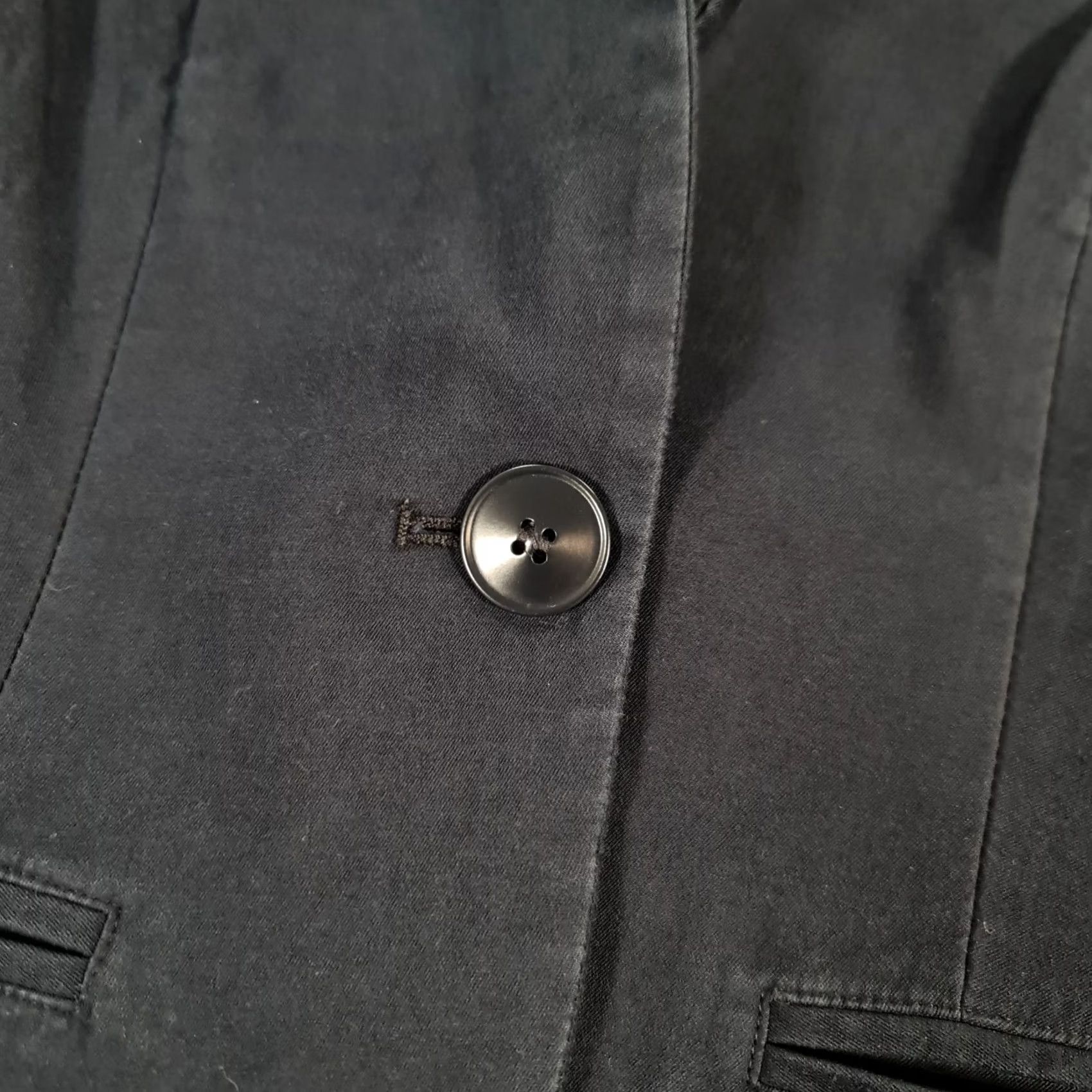 Max Mara Max Mara Studio Womens Blazer Navy Blue 10 UK Cotton Silk Jacket 3/4 Sleeve Button Regular Pockets Lined Stretch City Designer Womens Size L / US 10 / IT 46 - 4 Thumbnail