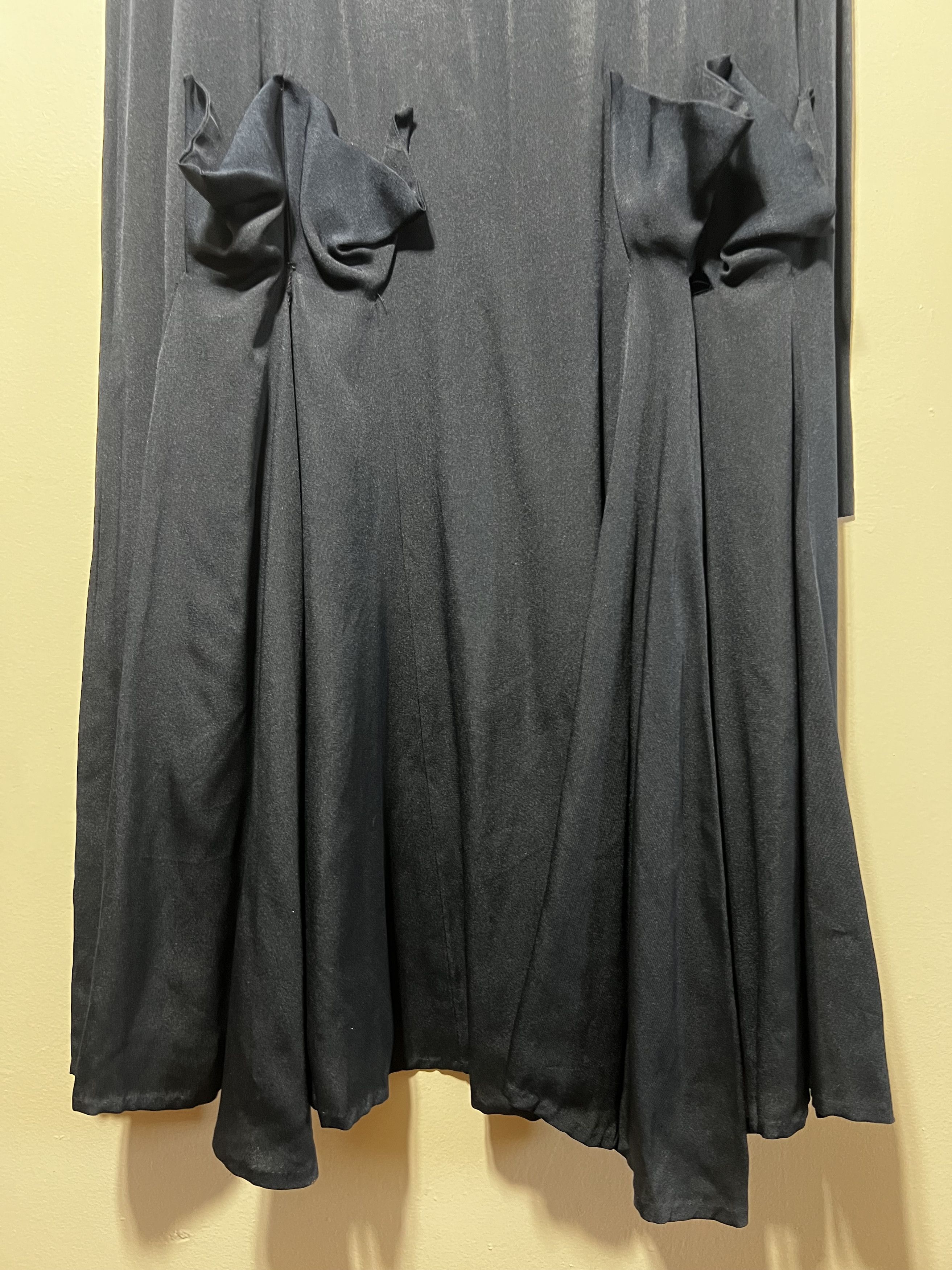 Other × Vintage Vintage 1940's Dark Blue Gown w White Bakelite Buttons Size M / US 6-8 / IT 42-44 - 12 Thumbnail