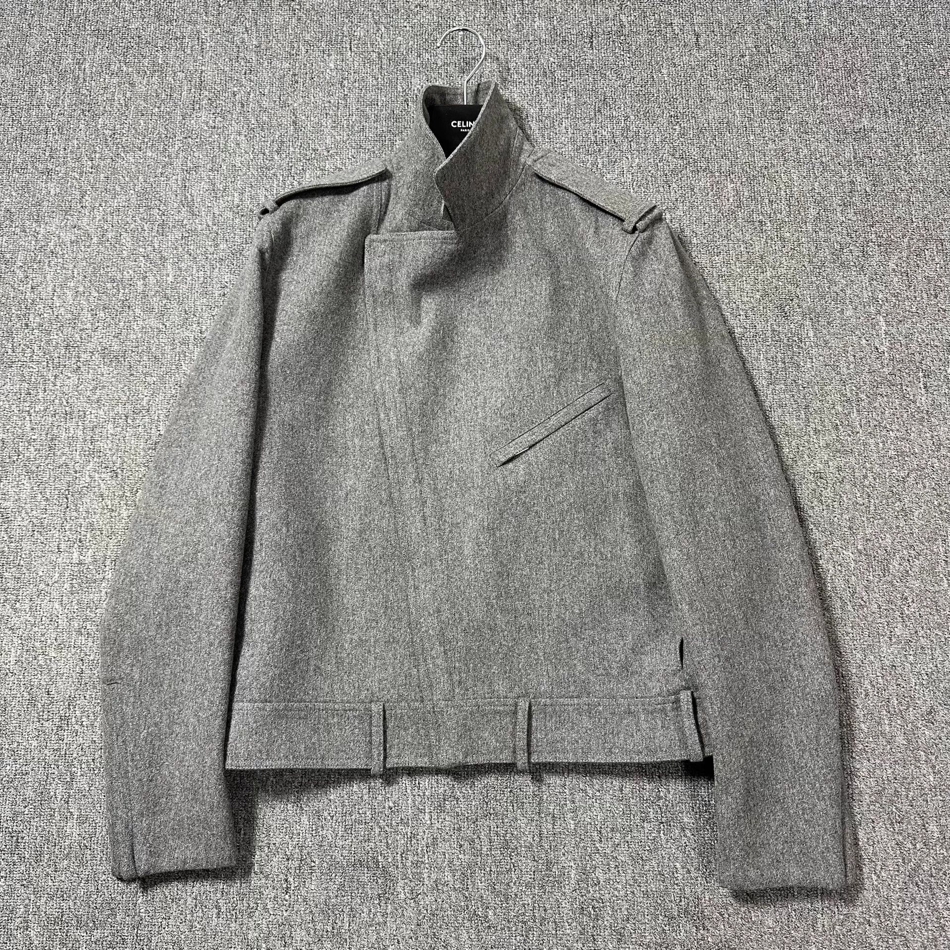 Dior Dior Homme Light Gray Biker Wool Jacket 52 Mint Size US L / EU 52-54 / 3 - 2 Thumbnail