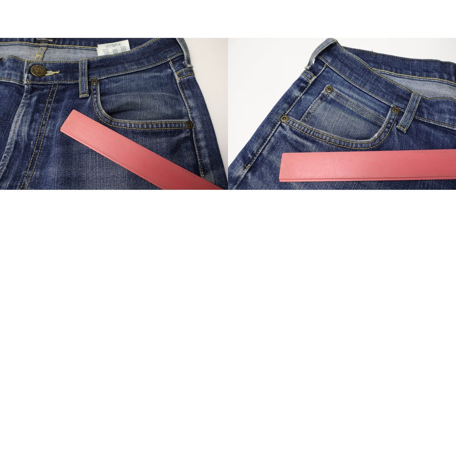 Lee Lee Luke Jeans Men's W31/L32 Fade Effect Whiskers Zip Fly Blue Stretch Slim Fit Size US 31 - 8 Thumbnail