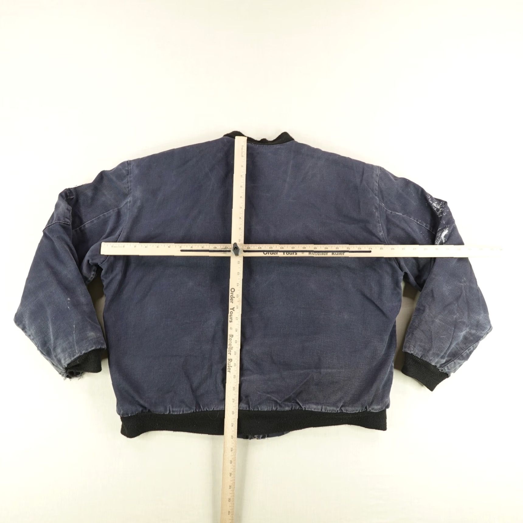 Vintage Bulwark FR Jacket Mens XL Navy Blue Flame Resistant Quilted 45 ATPV Workwear Jacket Size US XL / EU 56 / 4 - 7 Thumbnail