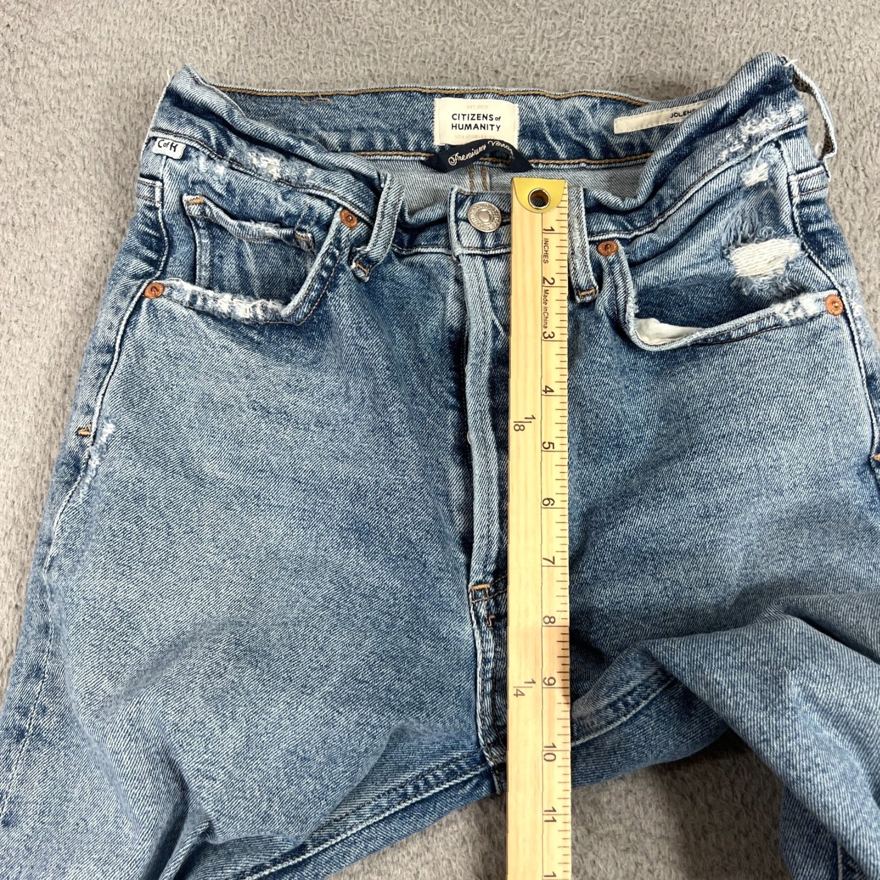 Citizens Of Humanity Citizens of Humanity Premium Vintage Jolene Slim Straight Jeans Womens 25 Light Blue Size 42" / US 20 - 4 Thumbnail