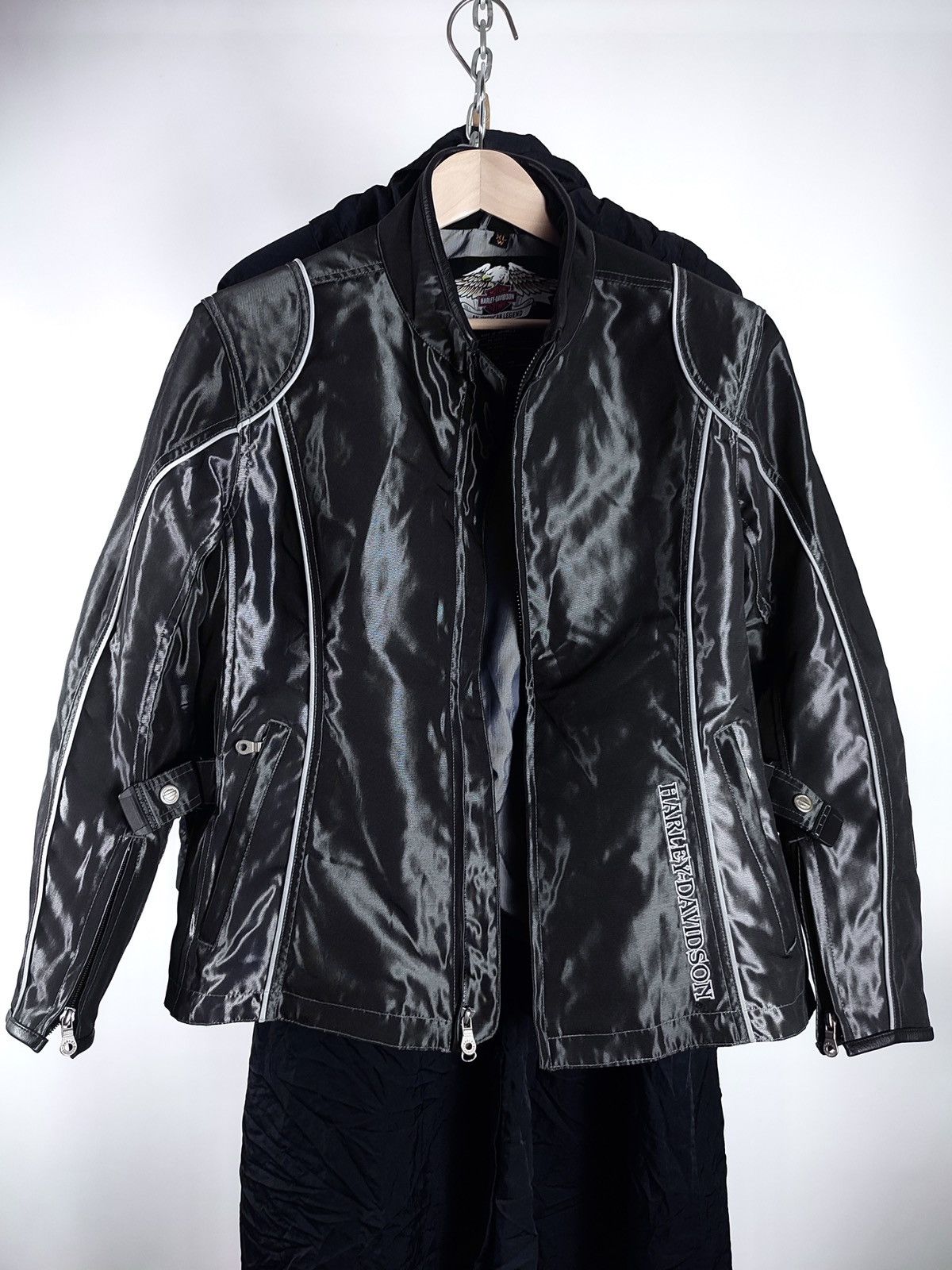 Harley Davidson Harley Davidson Reflective Nylon Biker Jacket Vintage 90s Size US L / EU 52-54 / 3 - 2 Thumbnail
