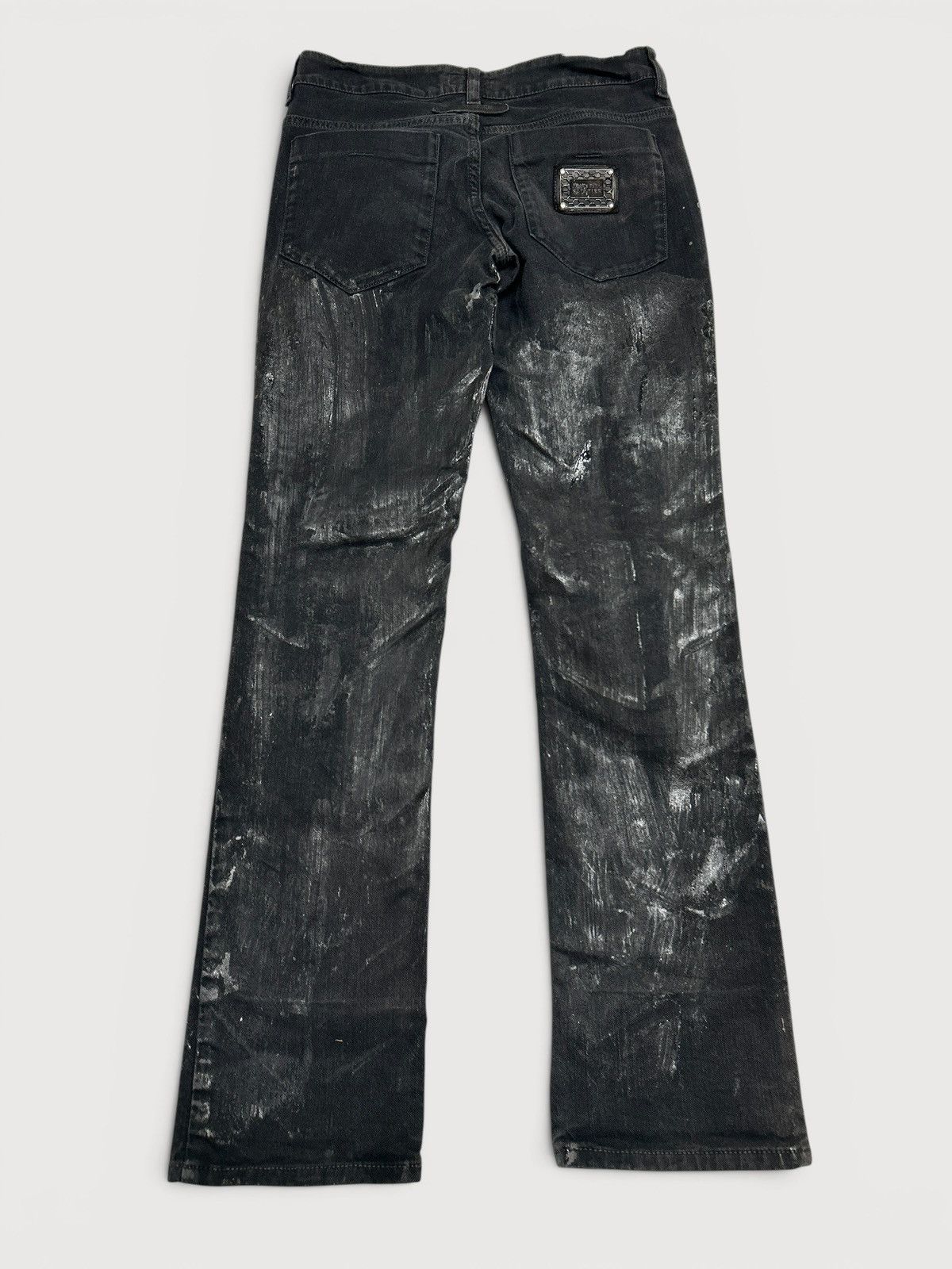 Jean Paul Gaultier Waxed Black Metal Patch Denim Size US 29 - 2 Thumbnail