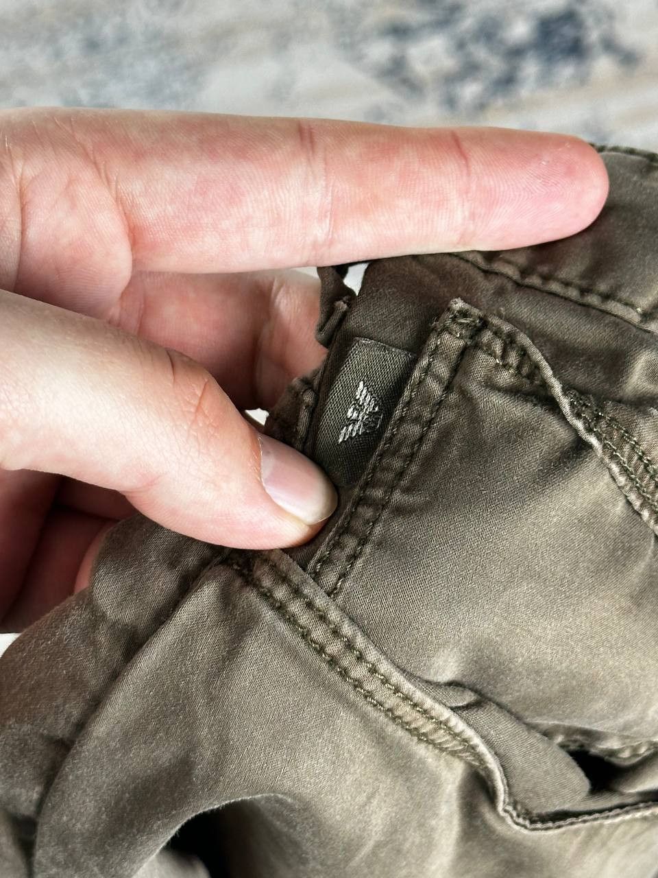 Armani × Emporio Armani Vintage Emporio Armani Low Rise Olive Distressed Pants Size US 34 / EU 50 - 9 Thumbnail