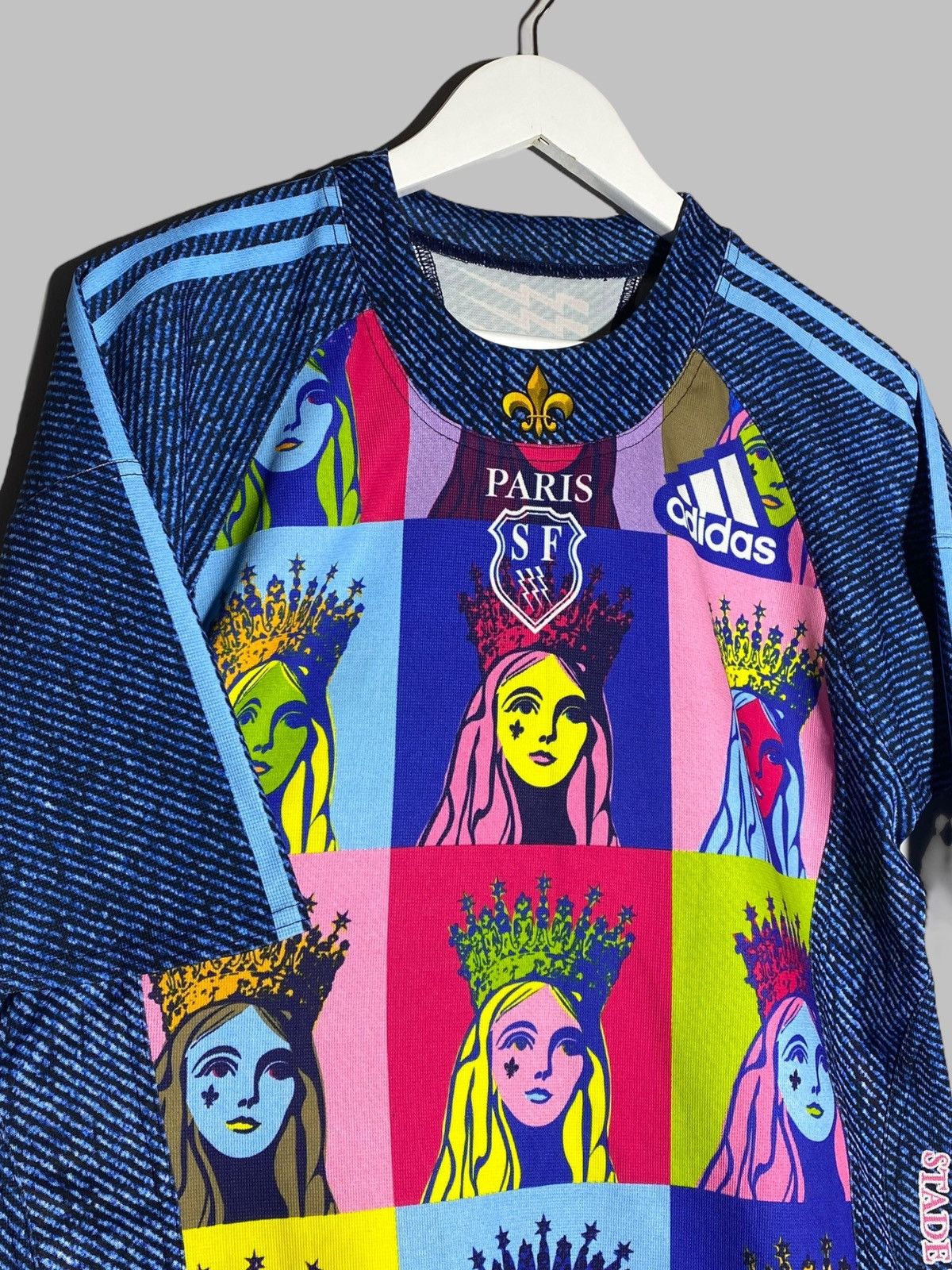 Adidas × Vintage Adidas Paris SF Stade Francais 2008/09 Andy Warhol Rugby Size US M / EU 48-50 / 2 - 3 Thumbnail