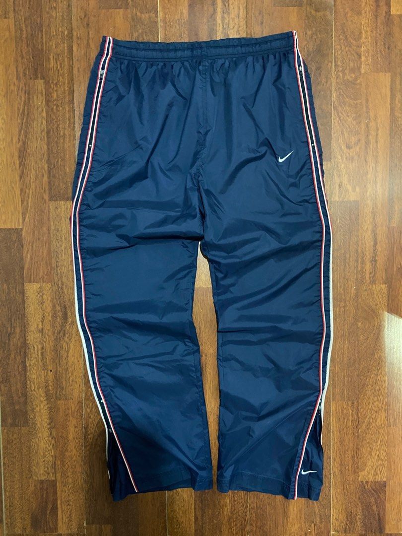 Nike Rare Early 2000's Navy Blue w/Sidetape Nike Trackpants Size US 38 / EU 54 - 1 Thumbnail
