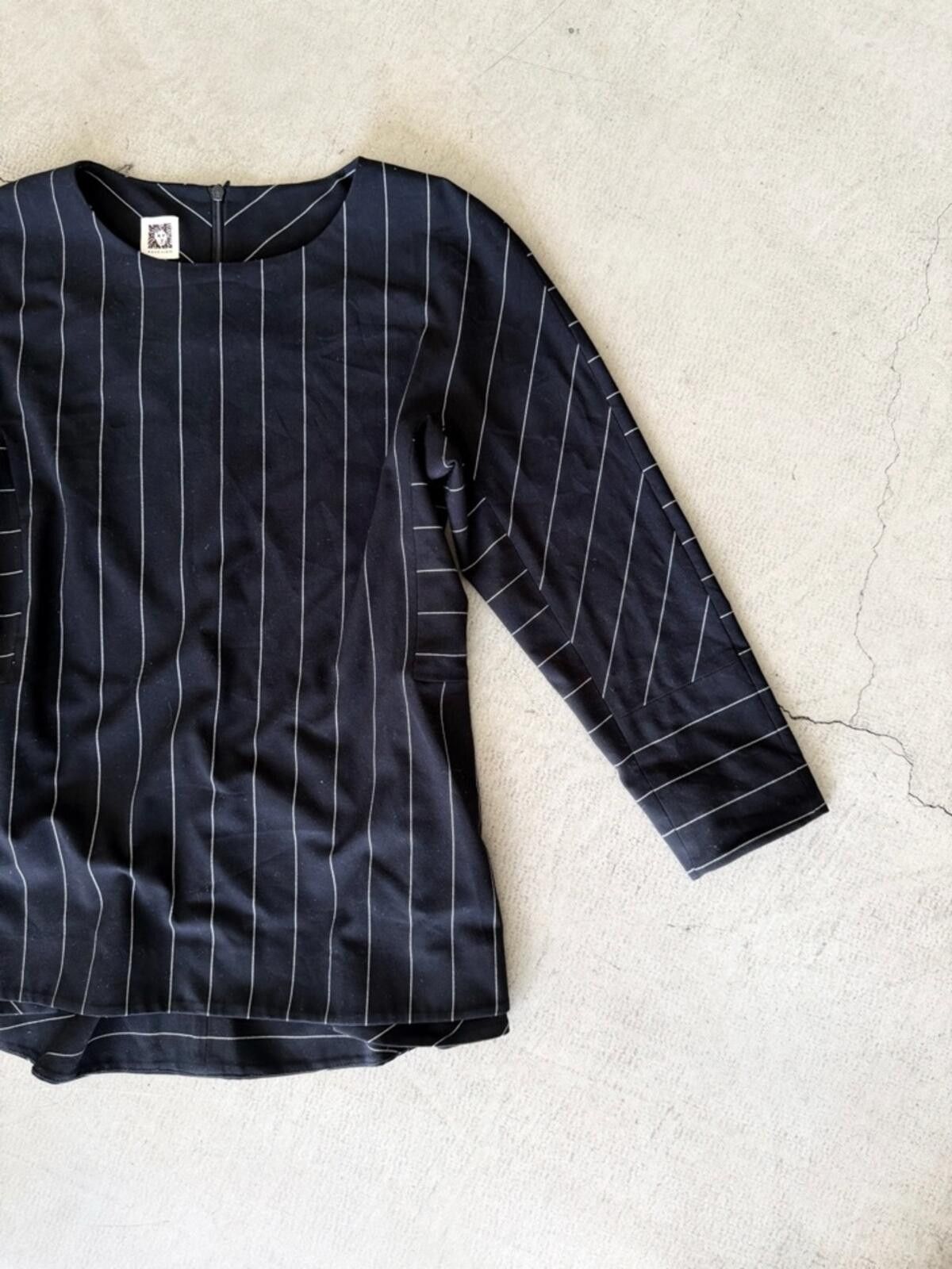 Other Anne Klein / Pinstripe Tunic Top / Black White Size M / US 6-8 / IT 42-44 - 3 Thumbnail