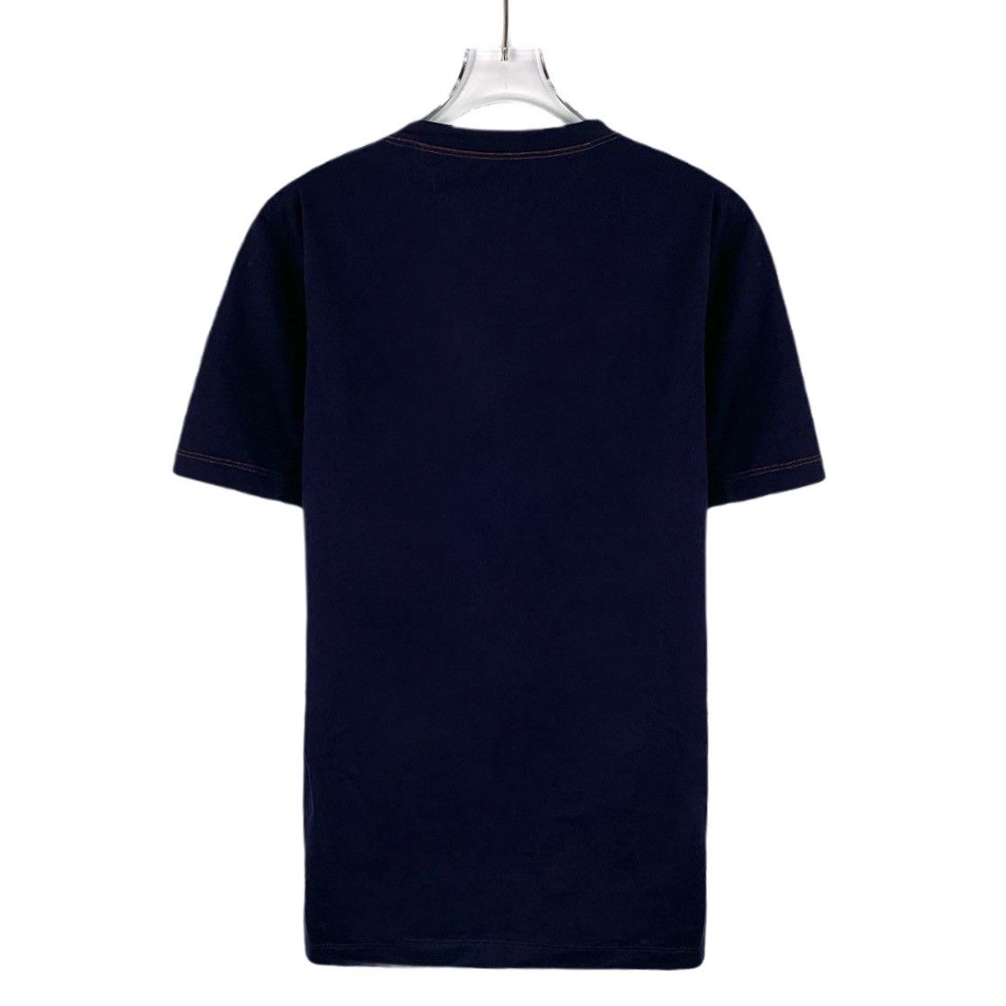 Brunello Cucinelli BC Dark Blue Stripe Cotton Short Sleeve T-Shirt K26WX Size US XS / EU 42 / 0 - 2 Thumbnail
