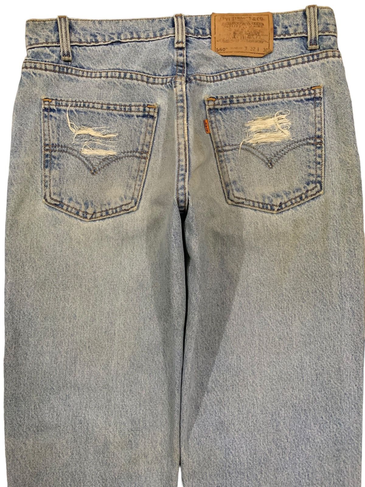 Levi's Vintage 80s Levis 550 Orange Tab Rusty Wash Distressed Jeans Size US 31 - 11 Thumbnail