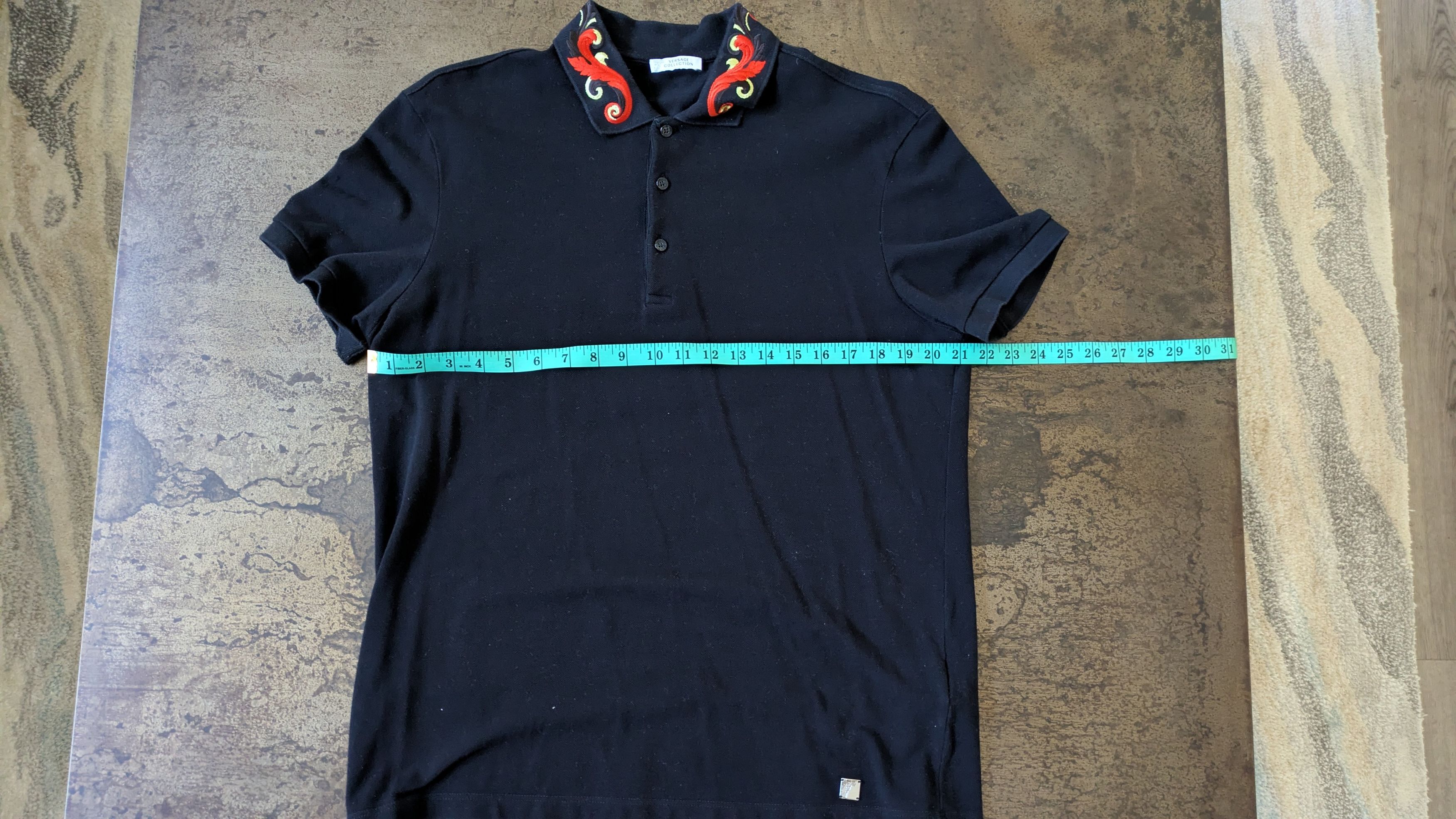 Versace Versace Collection black embroidered collar baroque polo Size US XL / EU 56 / 4 - 5 Thumbnail