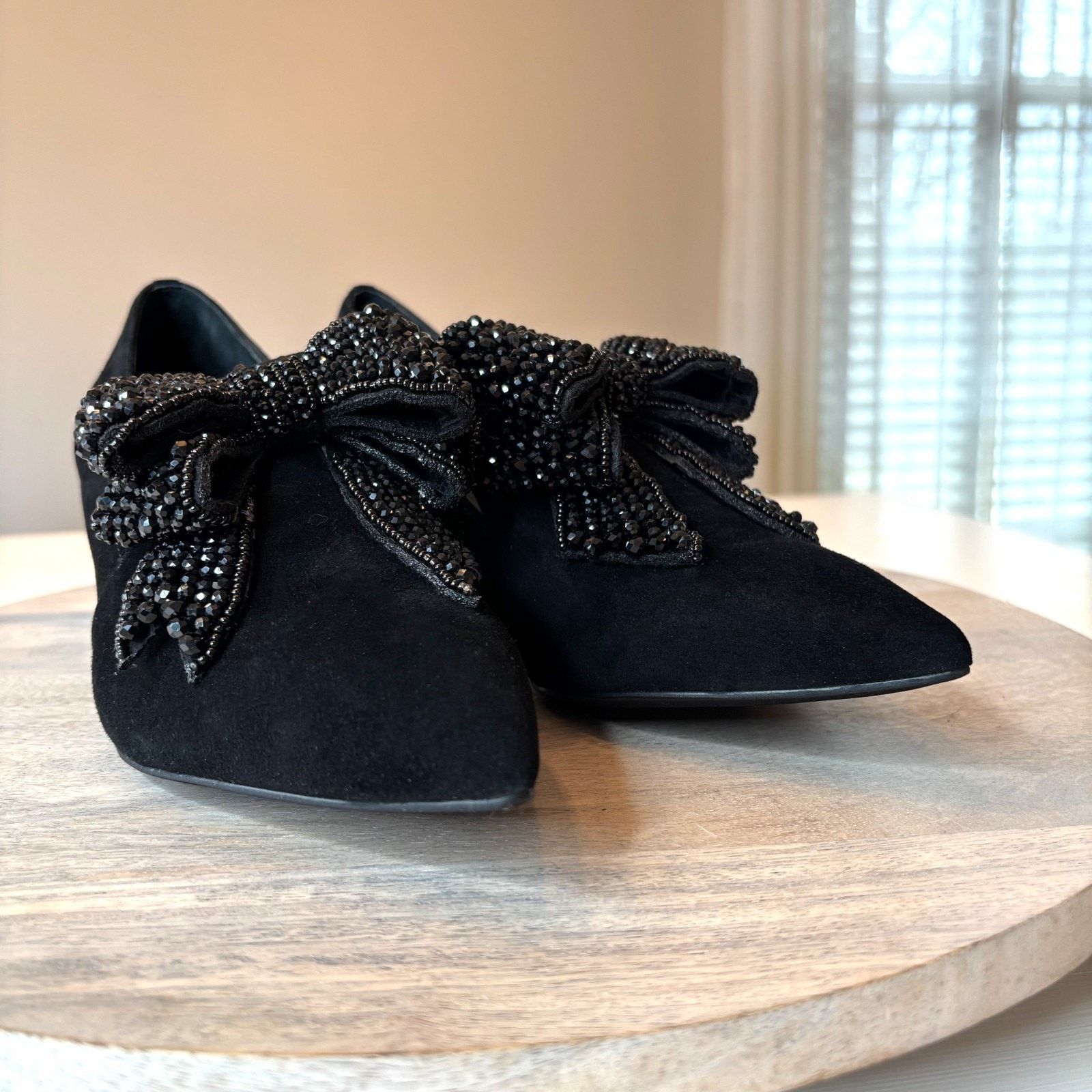 Jeffrey Campbell Jeffrey Campbell Valenti Black Suede Bow Crystal Pumps 9.5 Size US 9.5 / IT 39.5 - 5 Thumbnail