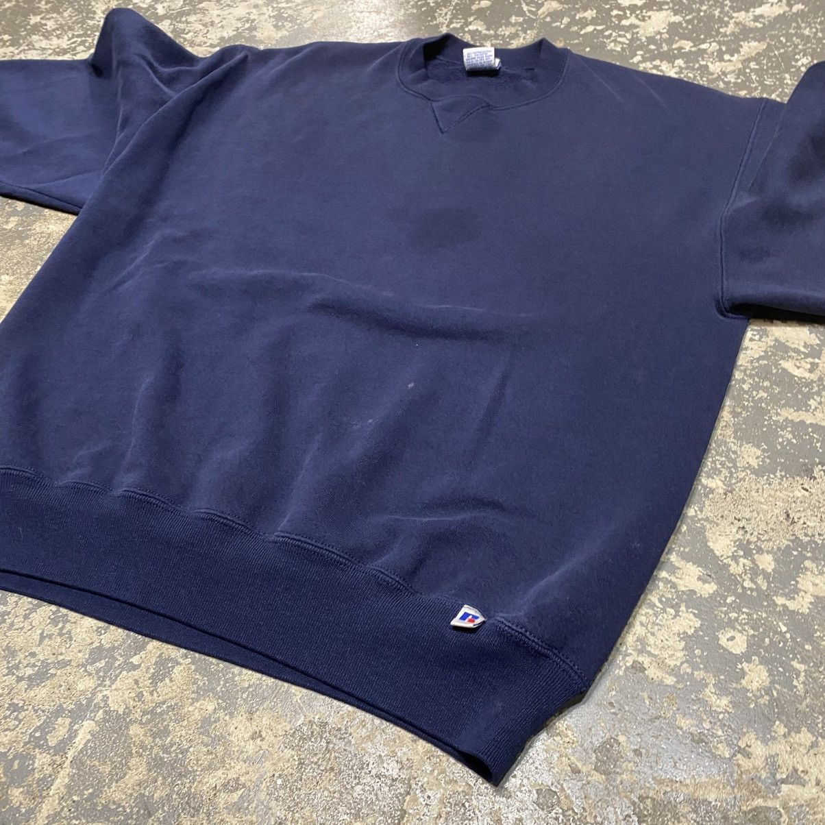Russell Athletic × Vintage Vintage Russell Athletic Navy Blank Boxy Crewneck Hoodie USA Size US L / EU 52-54 / 3 - 6 Thumbnail