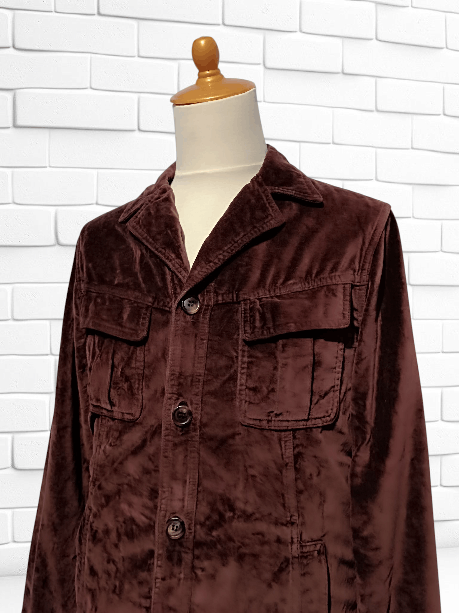 Japanese Brand 0000 Velvet Jacket Brown Shimamura Tokyo Size US M / EU 48-50 / 2 - 2 Thumbnail