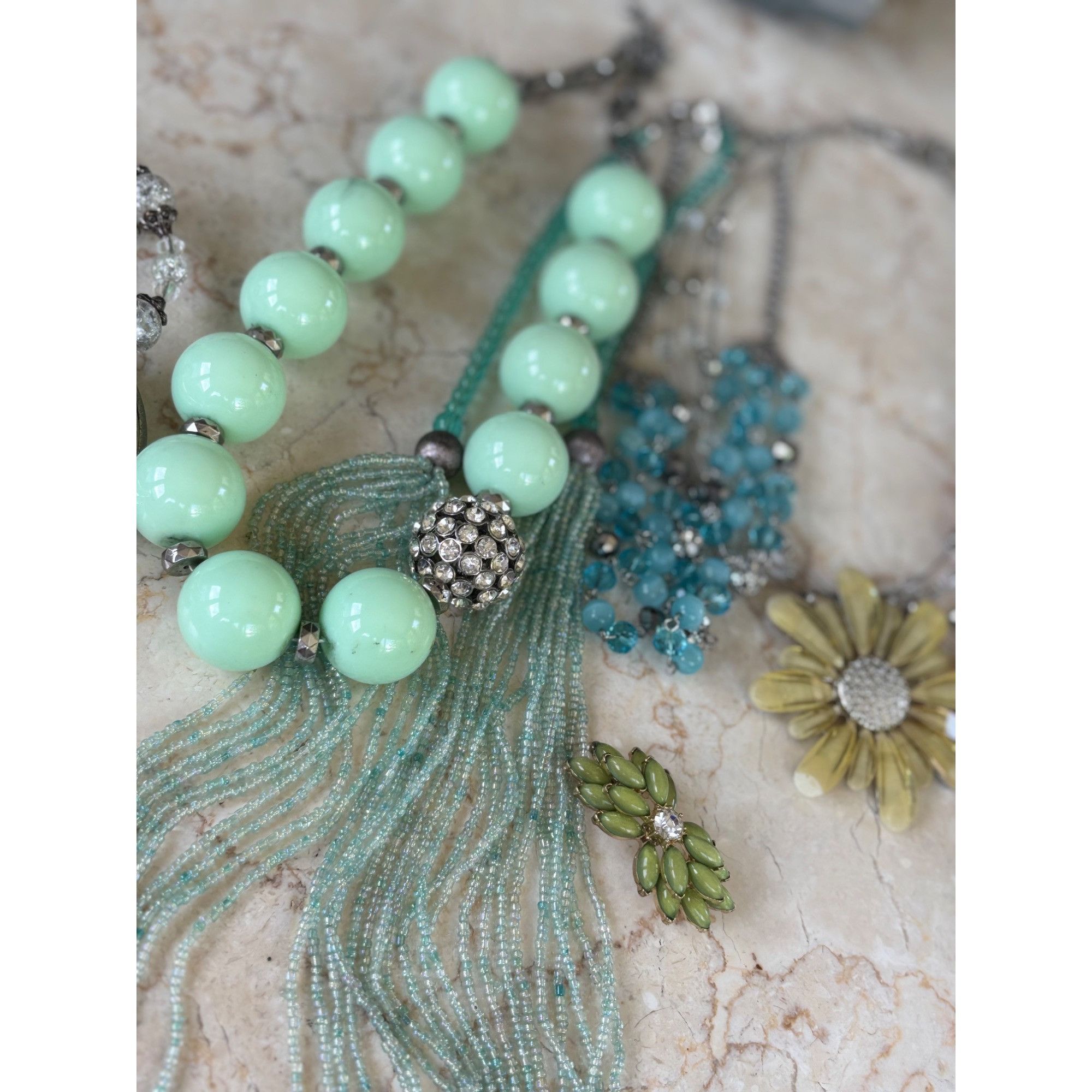 Other Spring/Summer PastelColorful Beaded & Gemstone Statement Ne Size ONE SIZE - 8 Thumbnail