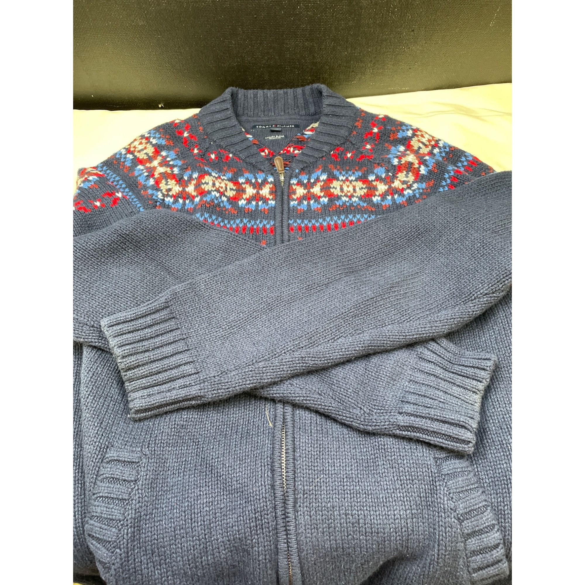 Tommy Hilfiger Tommy Hilfiger Men's Blue Full Zipper Knit Sweater Size XL S Size US XL / EU 56 / 4 - 5 Thumbnail