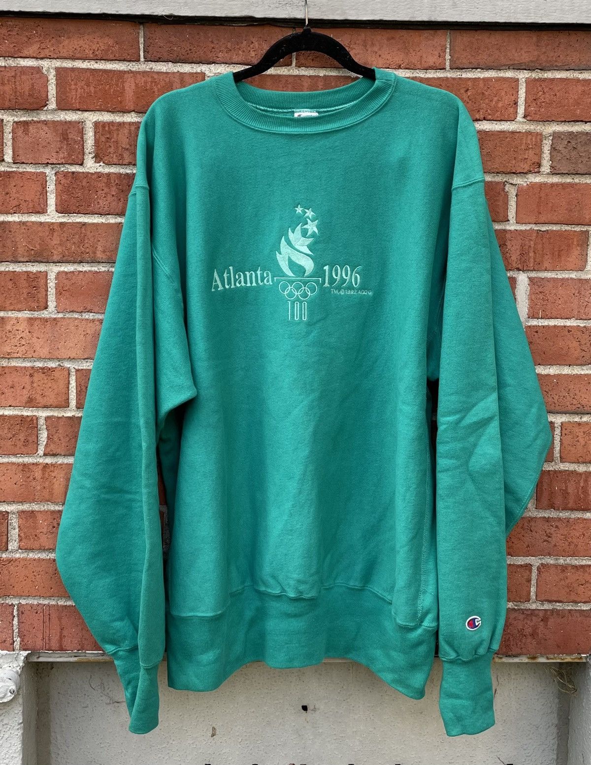 Champion 1996 Champion Reverse Weave ATL Olympics EmbroideredCrewneck Size US XXL / EU 58 / 5 - 1 Thumbnail
