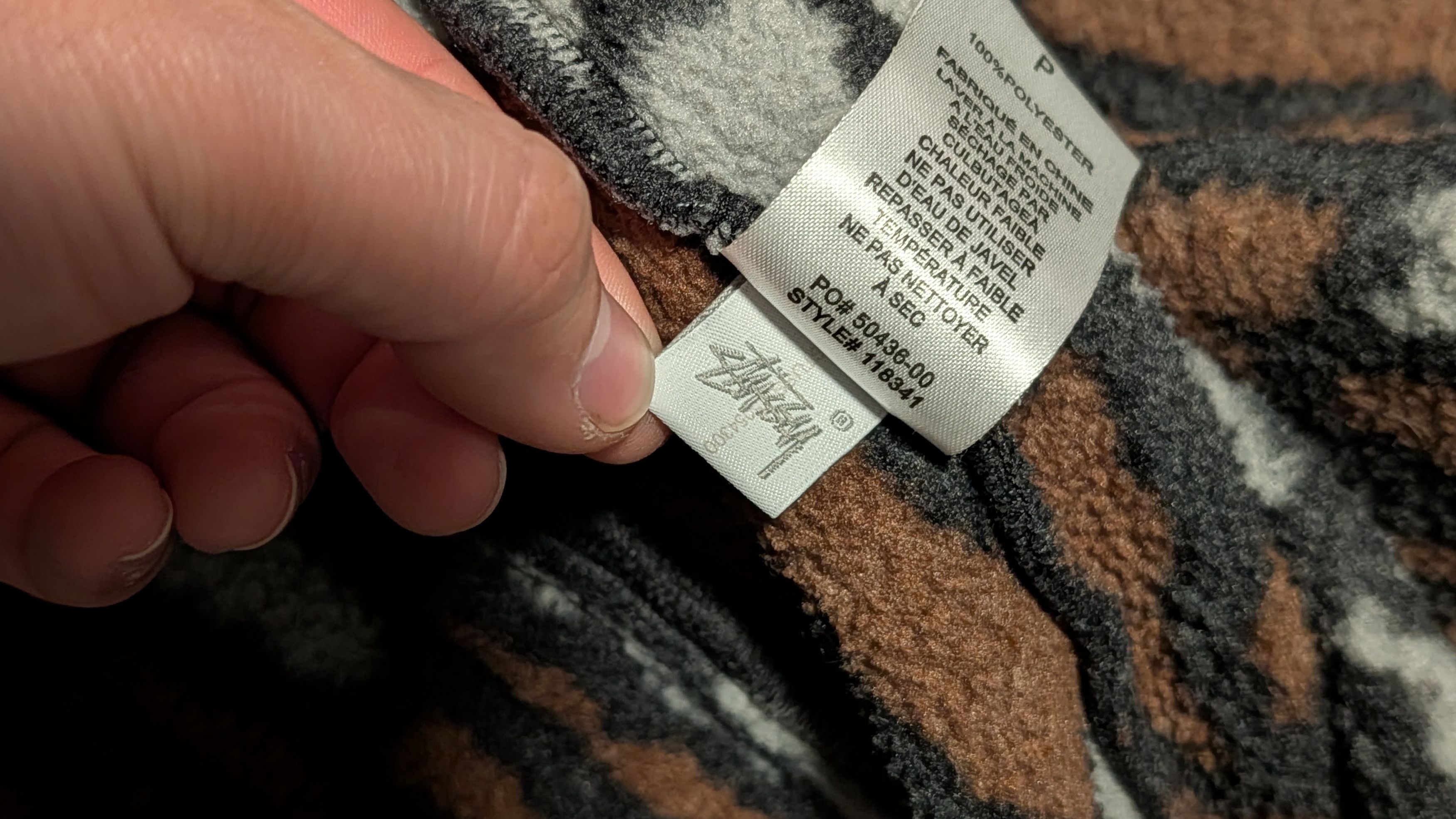 Stussy Stüssy Tree Bark Fleece Jacket in the brown colorway. Size US S / EU 44-46 / 1 - 8 Thumbnail