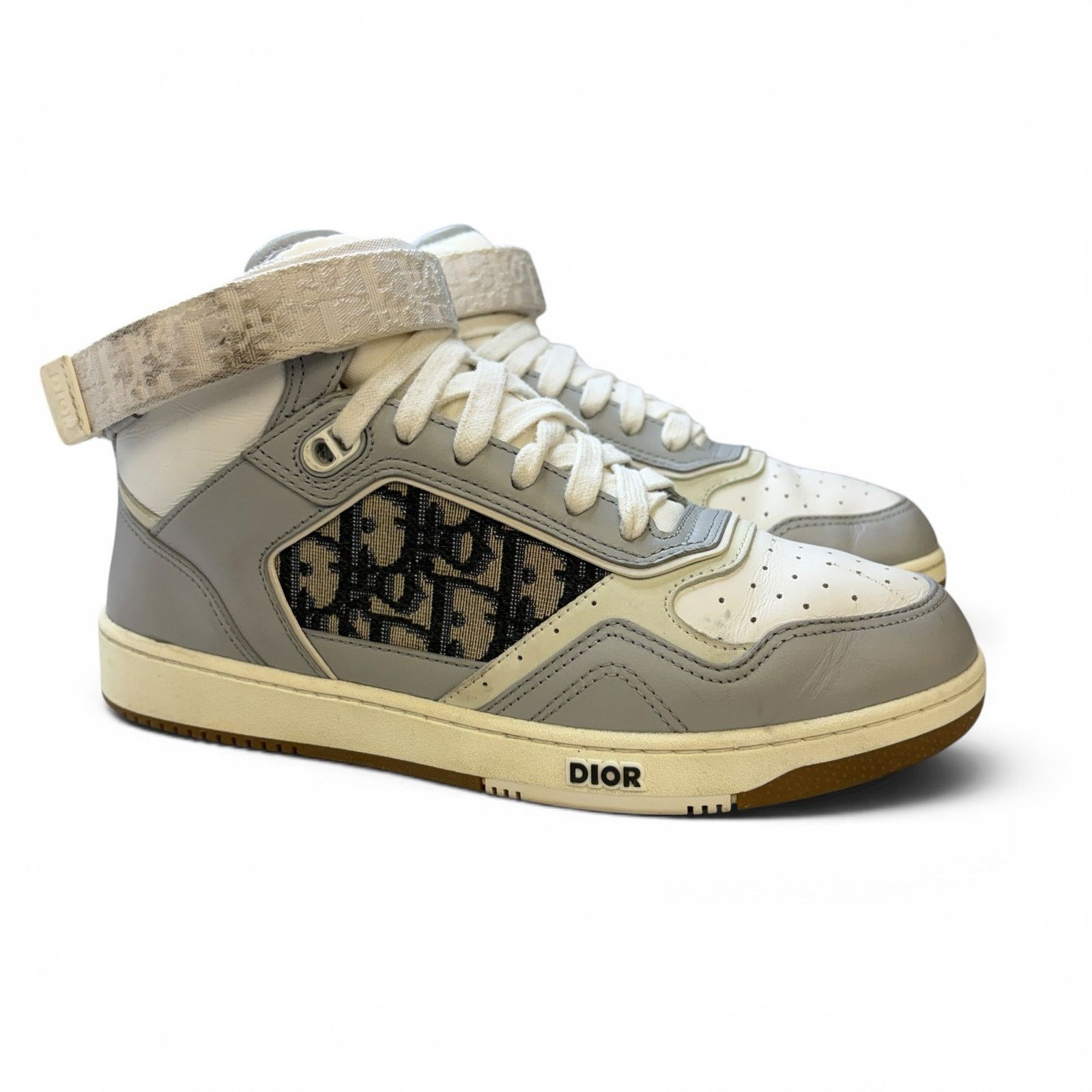 Dior Dior B27 High ‘Grey’ Oblqiue Sneakers | Size 6M Size US 6 / EU 39 - 1 Thumbnail