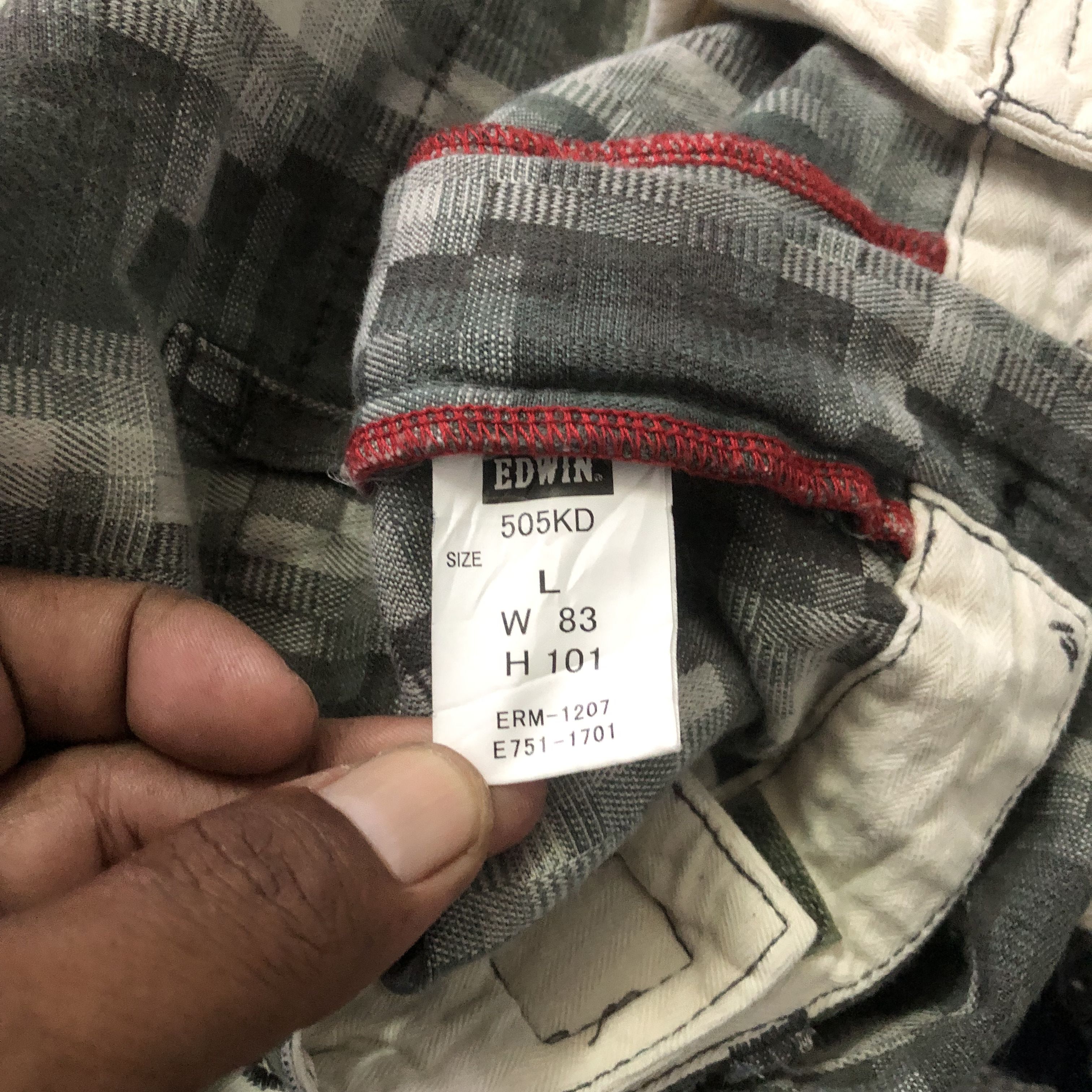 Edwin EDWIN 505 K checked cotton chino plaid pants Size US 33 - 5 Thumbnail