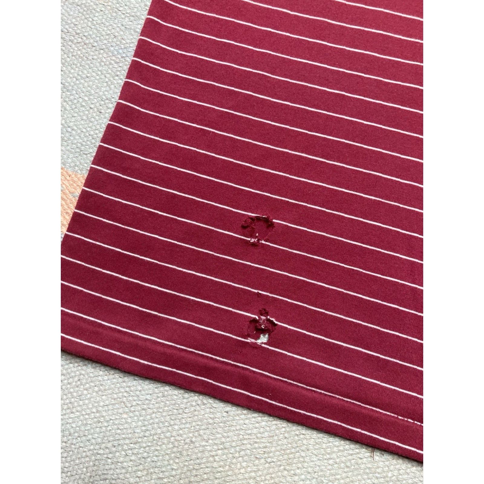 Sears VINTAGE 80s Polo Shirt Striped Maroon Red Sears Large Short Sleeve Men L Size US L / EU 52-54 / 3 - 2 Thumbnail