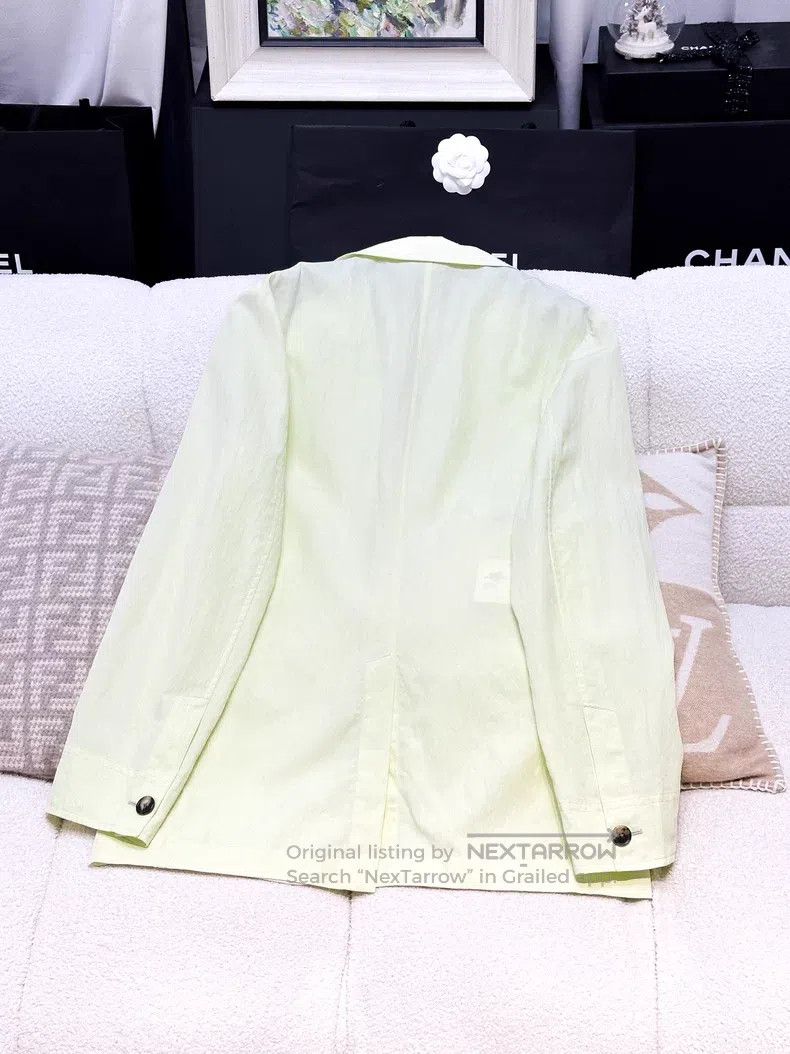 Hermes Hermes Light Green Fruit Green Lightweight Blazer Jacket Size 50R - 3 Thumbnail