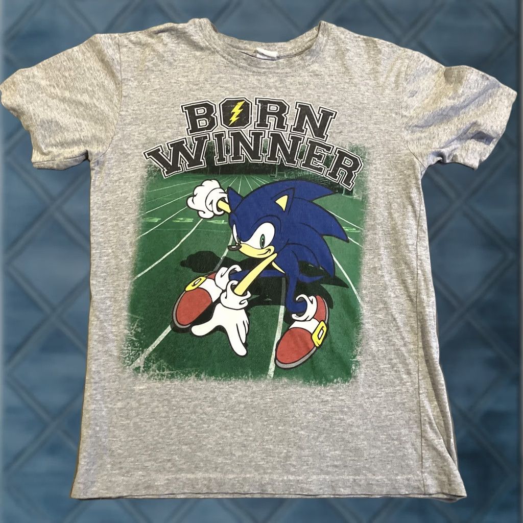 Born VINTAGE Sonic The Hedgehog T-Shirt Sonic Born Winner SEGA Video Game Graphic Print Crew Neck Short Sleeve Gray M Mens 90s Cartoon USA Size US M / EU 48-50 / 2 - 1 Thumbnail