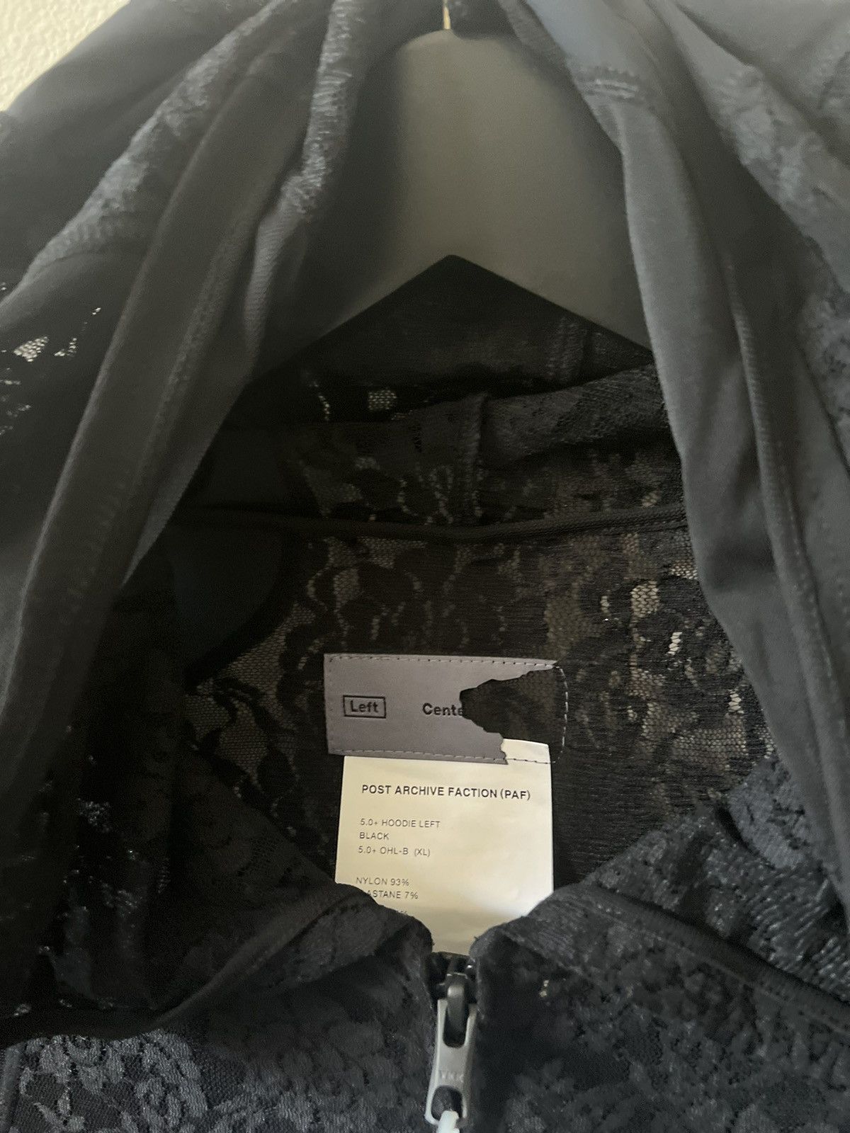 POST ARCHIVE FACTION (PAF) POST ARCHIVE FACTION (PAF) 5.0 Lace Hoodie Left Size US XL / EU 56 / 4 - 9 Thumbnail