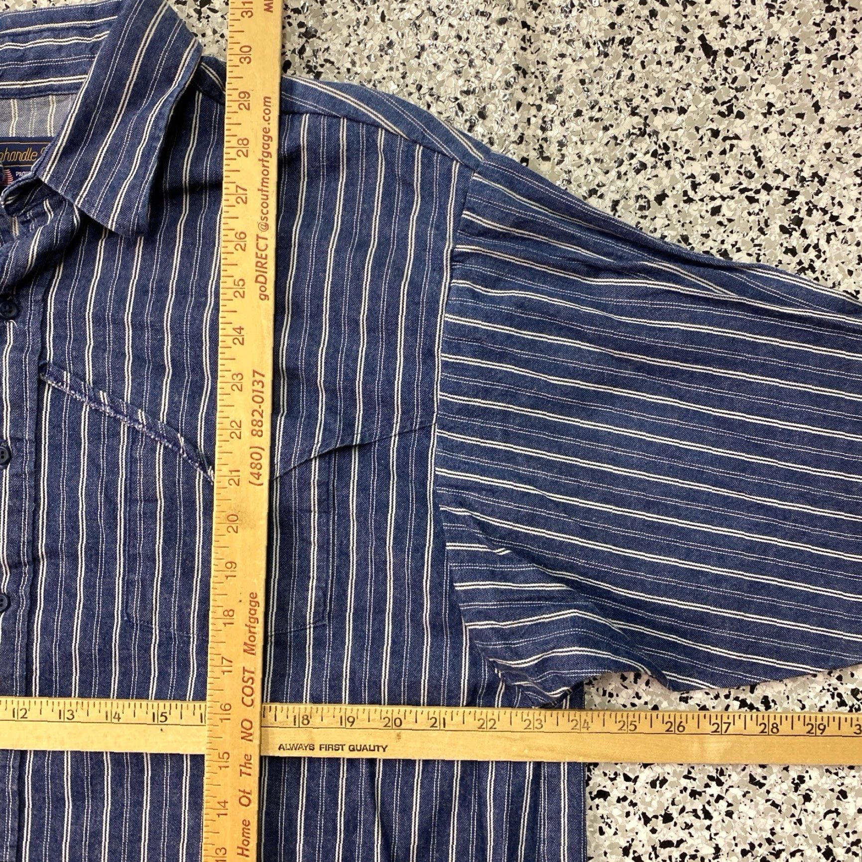 Vintage VINTAGE Panhandle Slim Shirt Men XL Denim Rodeo Brushpopper Shirt Den﻿im Cowboy Western Button-Up Long Sleeve, 58 in Chest, Blue, Casual Mens Size US XL / EU 56 / 4 - 3 Thumbnail