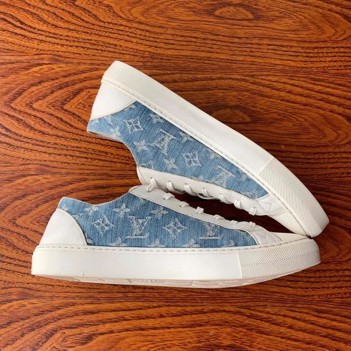 Louis Vuitton Louis Vuitton Tattoo Logo Sneakers in Blue and White -2508 Size US 10 / EU 43 - 8 Thumbnail
