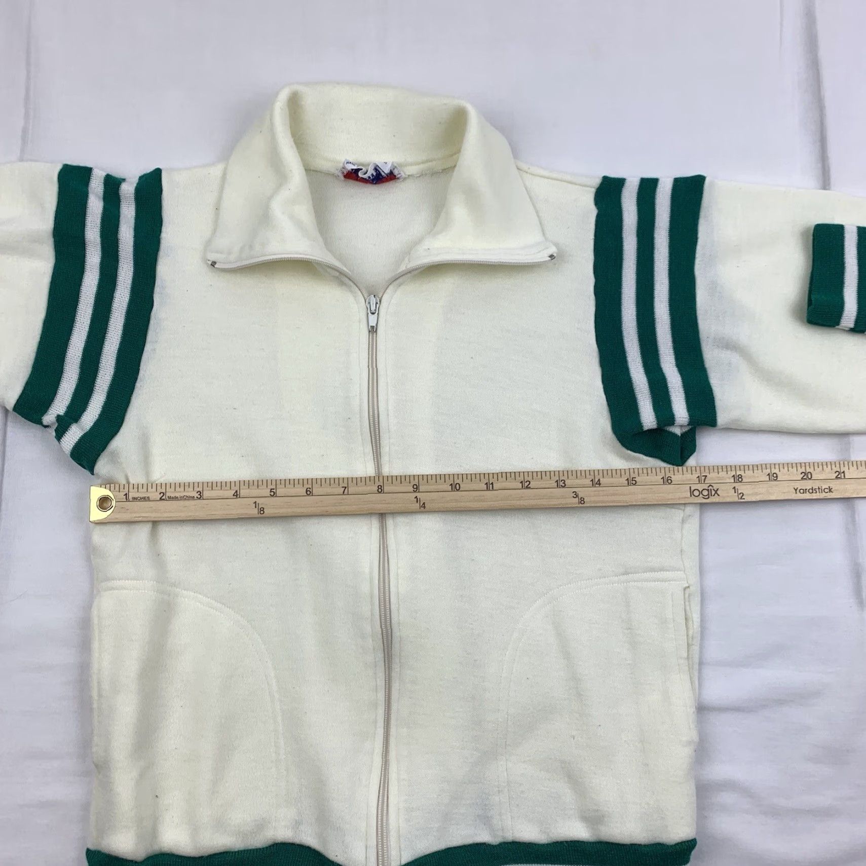 Vintage VINTAGE Hy Sport Sweatshirt Women Full Zip Shirt M White 1970s 1980s School USA Mens Womens Girls Boys Size M / US 6-8 / IT 42-44 - 6 Thumbnail