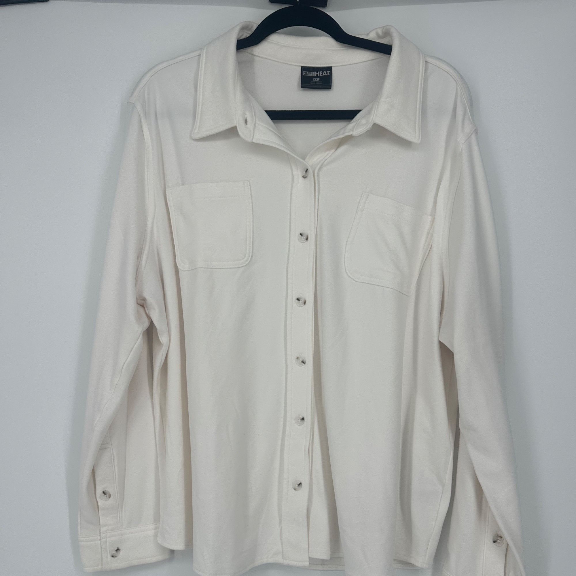 Other 32 Degrees White Fleece Button-Up Shacket – Women’s XXL Size XXL / US 16-18 / IT 52-54 - 2 Thumbnail