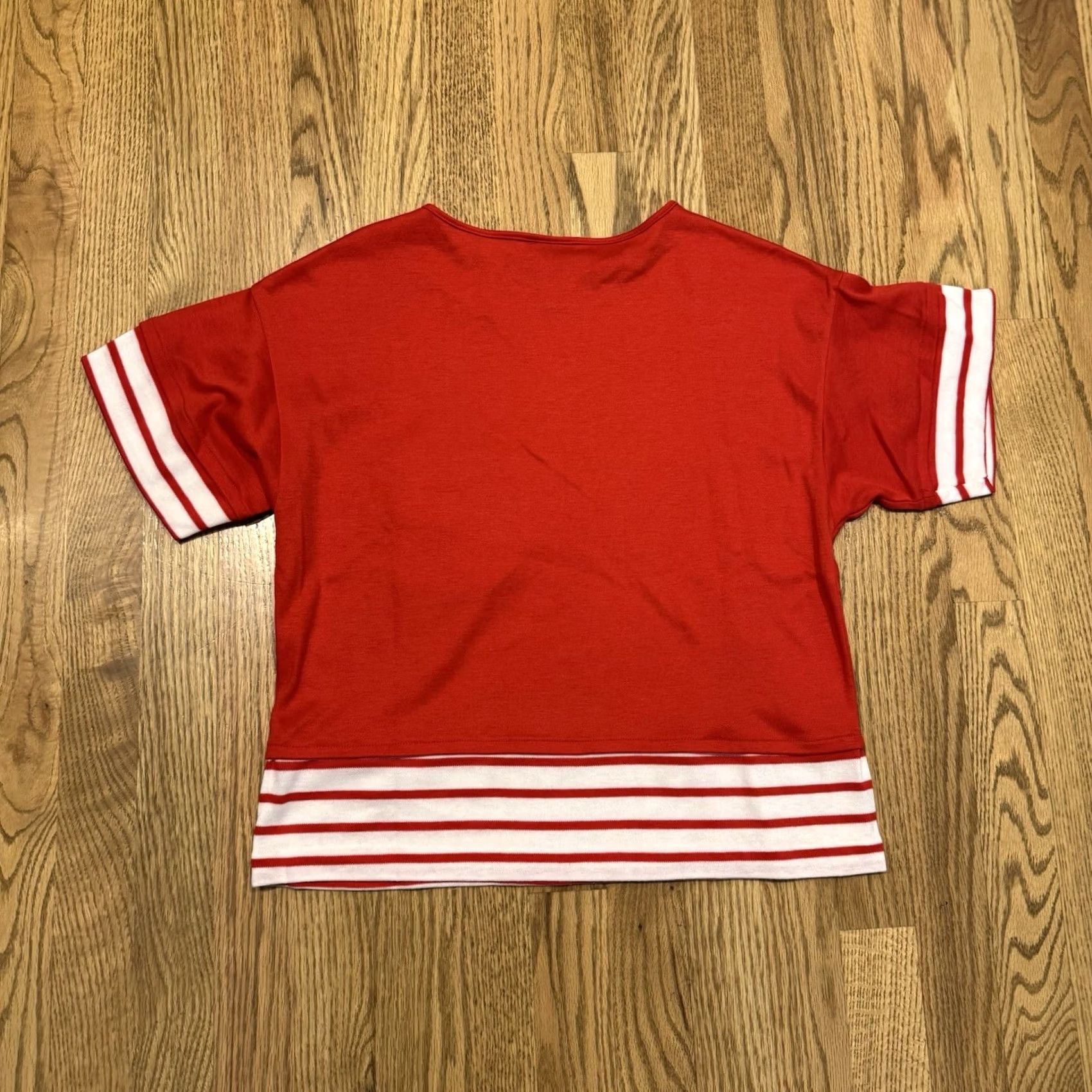 Catalina VINTAGE Catalina Striped T Shirt Women’s XL Nautical Sailing Pocket Blue Red Cotton Blend Knit Short Sleeve Casual Size XL / US 12-14 / IT 48-50 - 6 Thumbnail