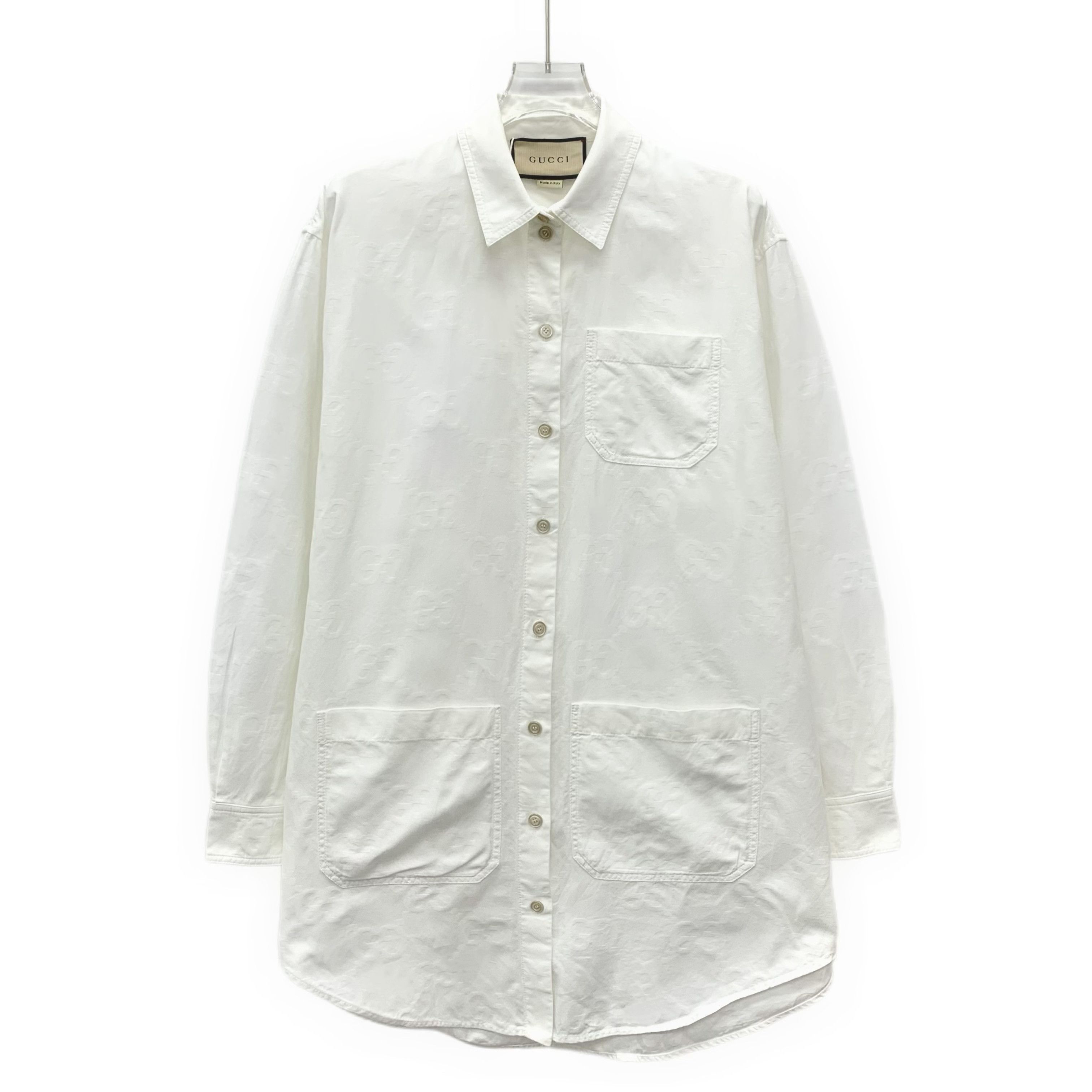 Gucci Gucci White GG Printed Cotton Shirt (Size M) Size US M / EU 48-50 / 2 - 1 Thumbnail