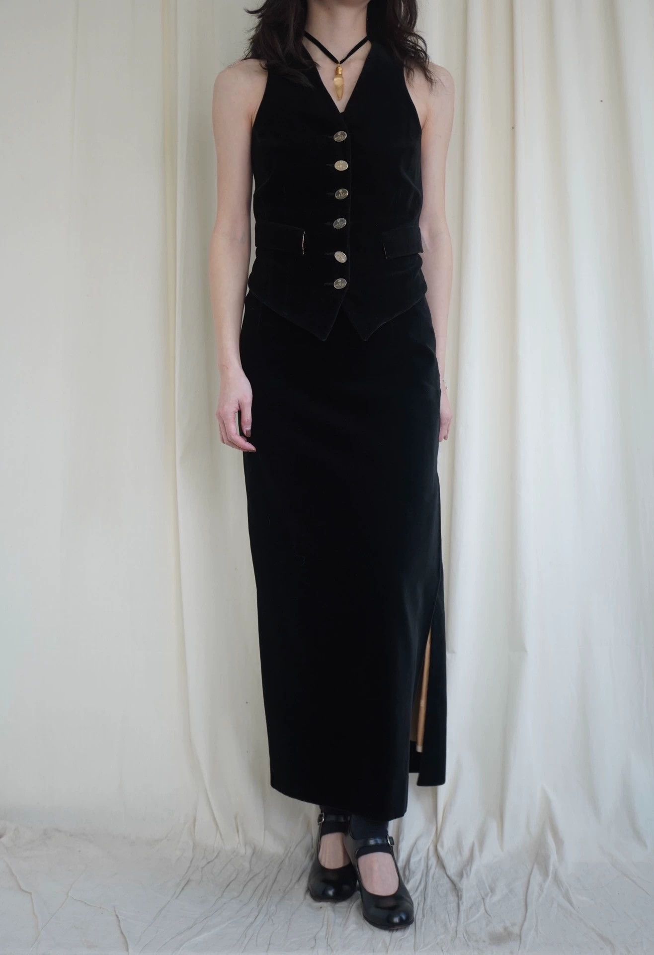 Vivienne Westwood Vivienne Westwood 90s Rare Gold Button Velvet Suit Size XS / US 0-2 / IT 36-38 - 2 Thumbnail