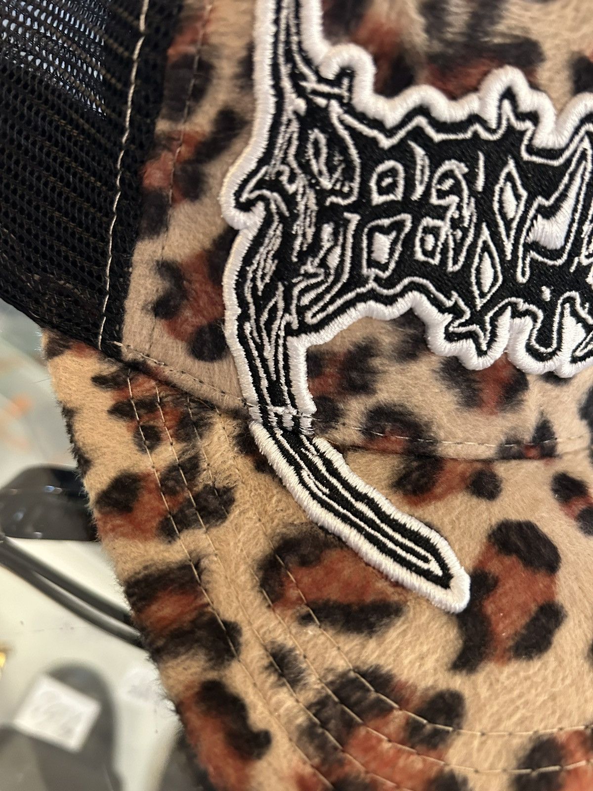 Other Fuzzy Leopard Print Trucker hat Size ONE SIZE - 2 Thumbnail