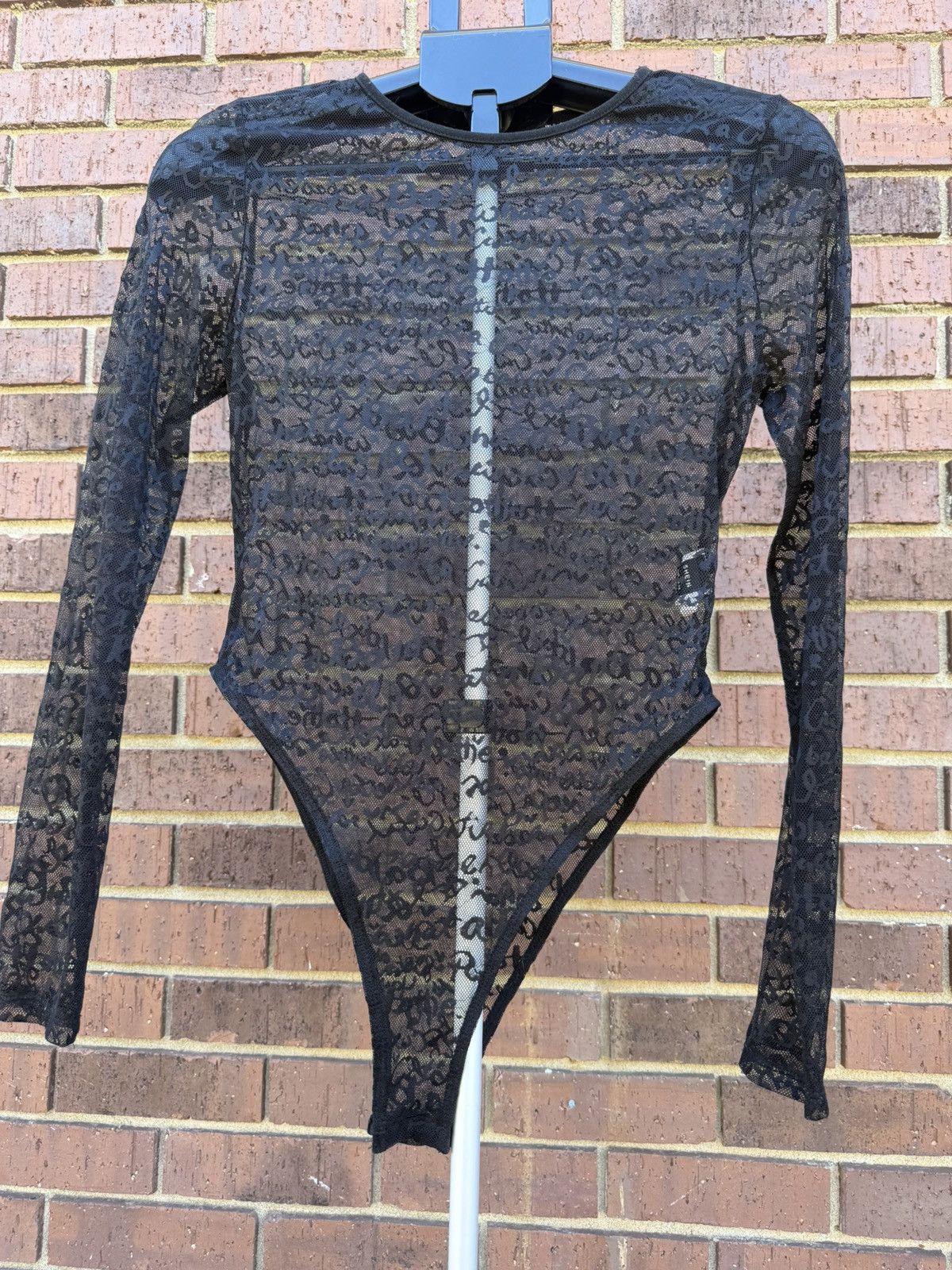 Shein Black Sheer Lace Mesh Long Sleeve Bodysuit Womens Size Large Size L / US 10 / IT 46 - 2 Thumbnail