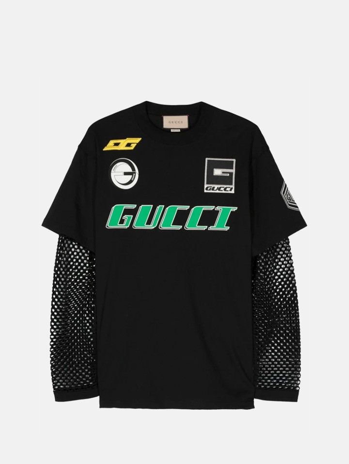 Gucci Gucci Black Layered Cotton T-Shirt Size S / US 4 / IT 40 - 1 Thumbnail