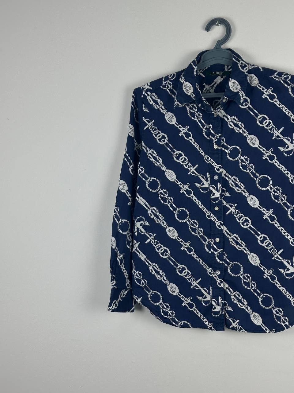 Lauren Ralph Lauren Luxury Rare Lauren Ralph Lauren Blue Chains Print Shirt Size M / US 6-8 / IT 42-44 - 3 Thumbnail