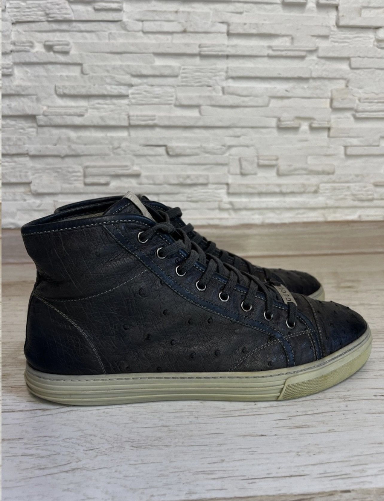 Gucci Gucci Ostrich leather high top sneakers 9,5 Size US 9.5 / EU 42-43 - 2 Thumbnail