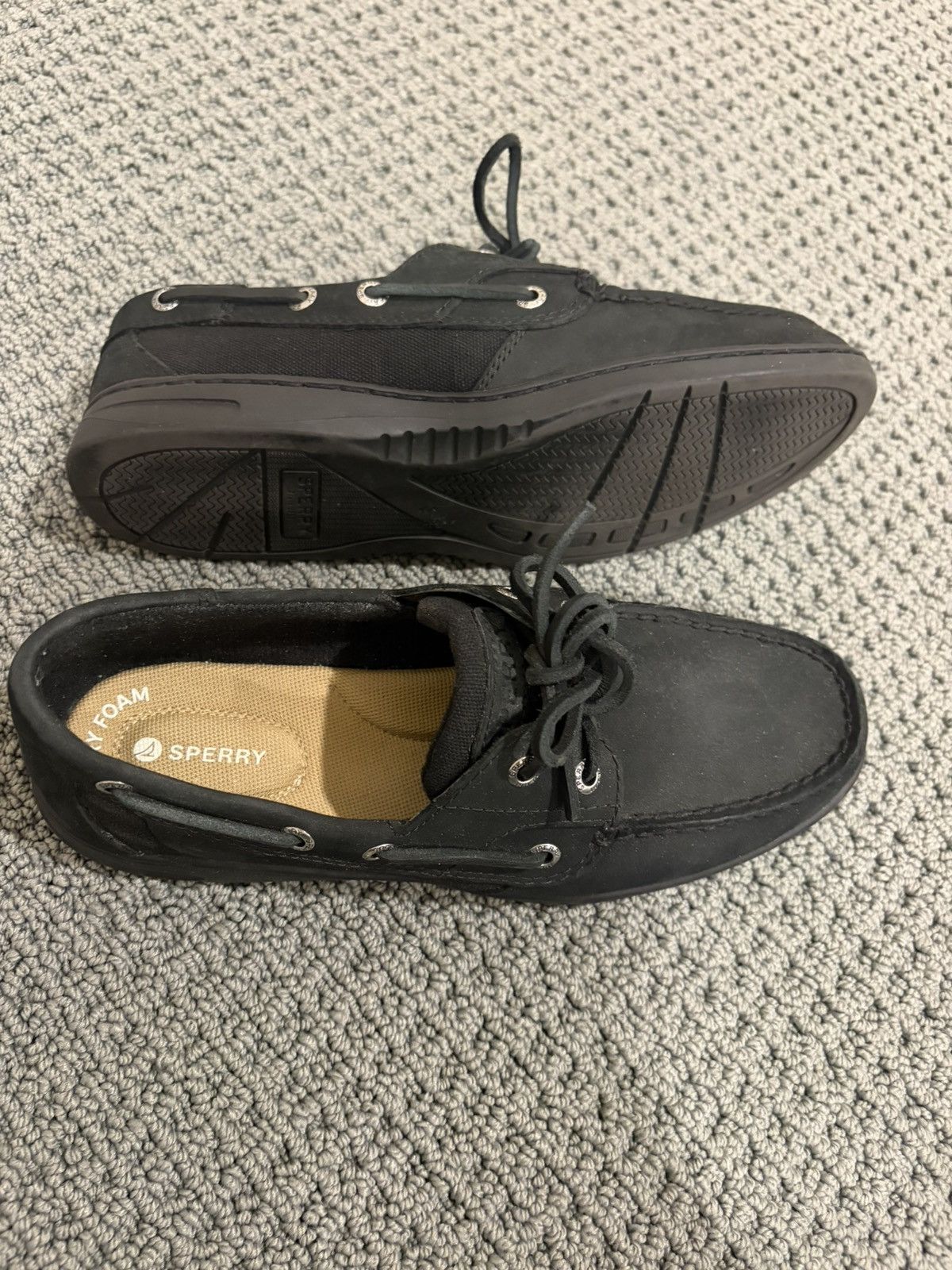 Sperry Classic boat shoes black suede. Worn once New Size US 8 / IT 38 - 2 Thumbnail