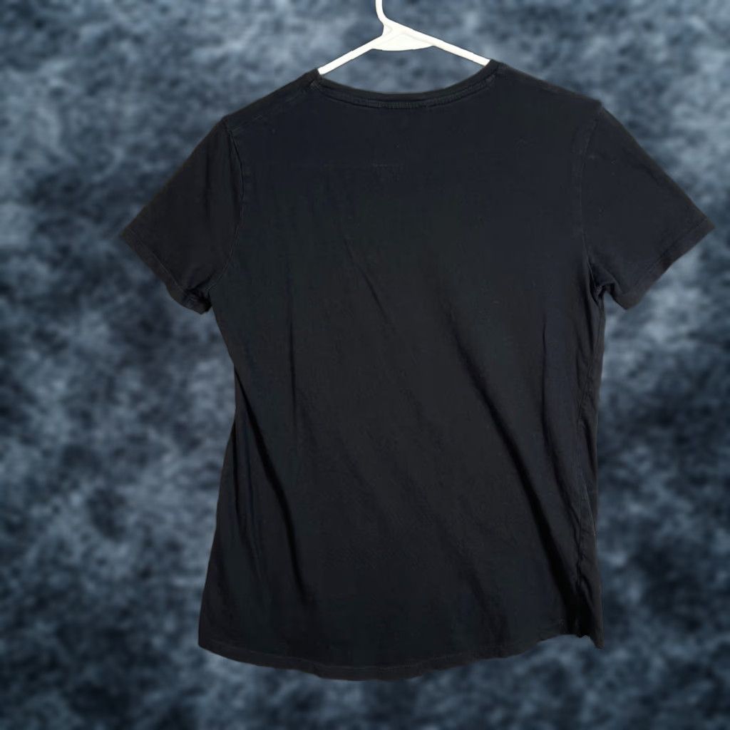 Zara VINTAGE Zara Womens Size Small Black Short-Sleeve T-Shirt Cotton Casual Off Center Hem Shirt Womens S Black Cotton 90s? Size S / US 4 / IT 40 - 1 Thumbnail