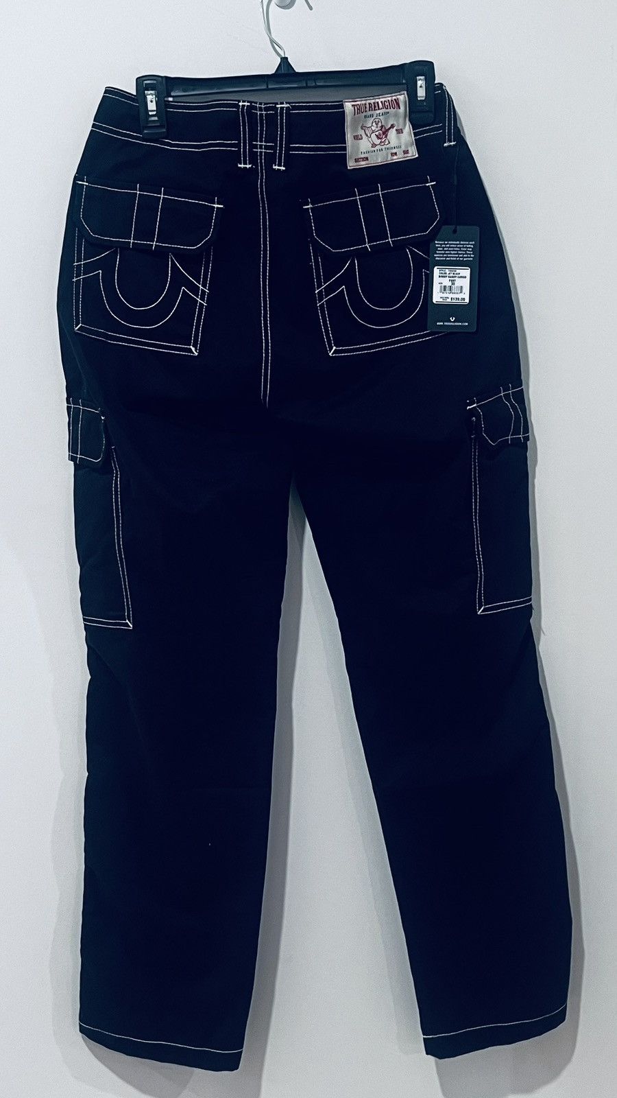 True Religion True Religion Black Cargo Pants White Stitching NWT Size 30 Size US 30 / EU 46 - 1 Thumbnail