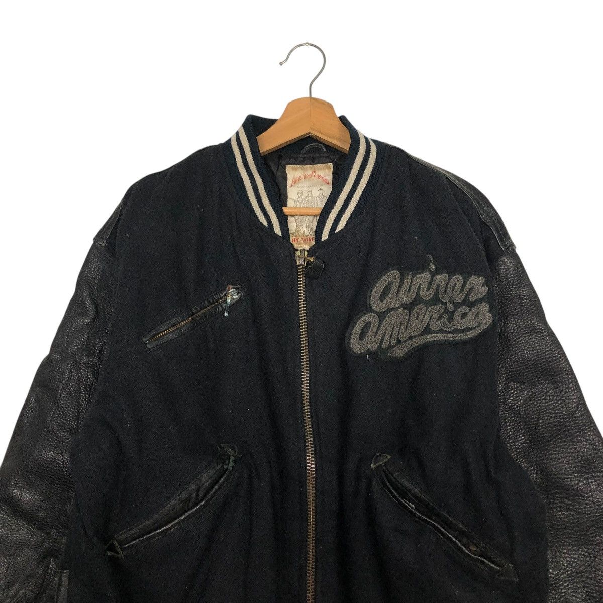 Avirex 🔥VINTAGE AVIREX AMERICA BOMBER VARSITY LEATHER JACKET Size US M / EU 48-50 / 2 - 5 Thumbnail