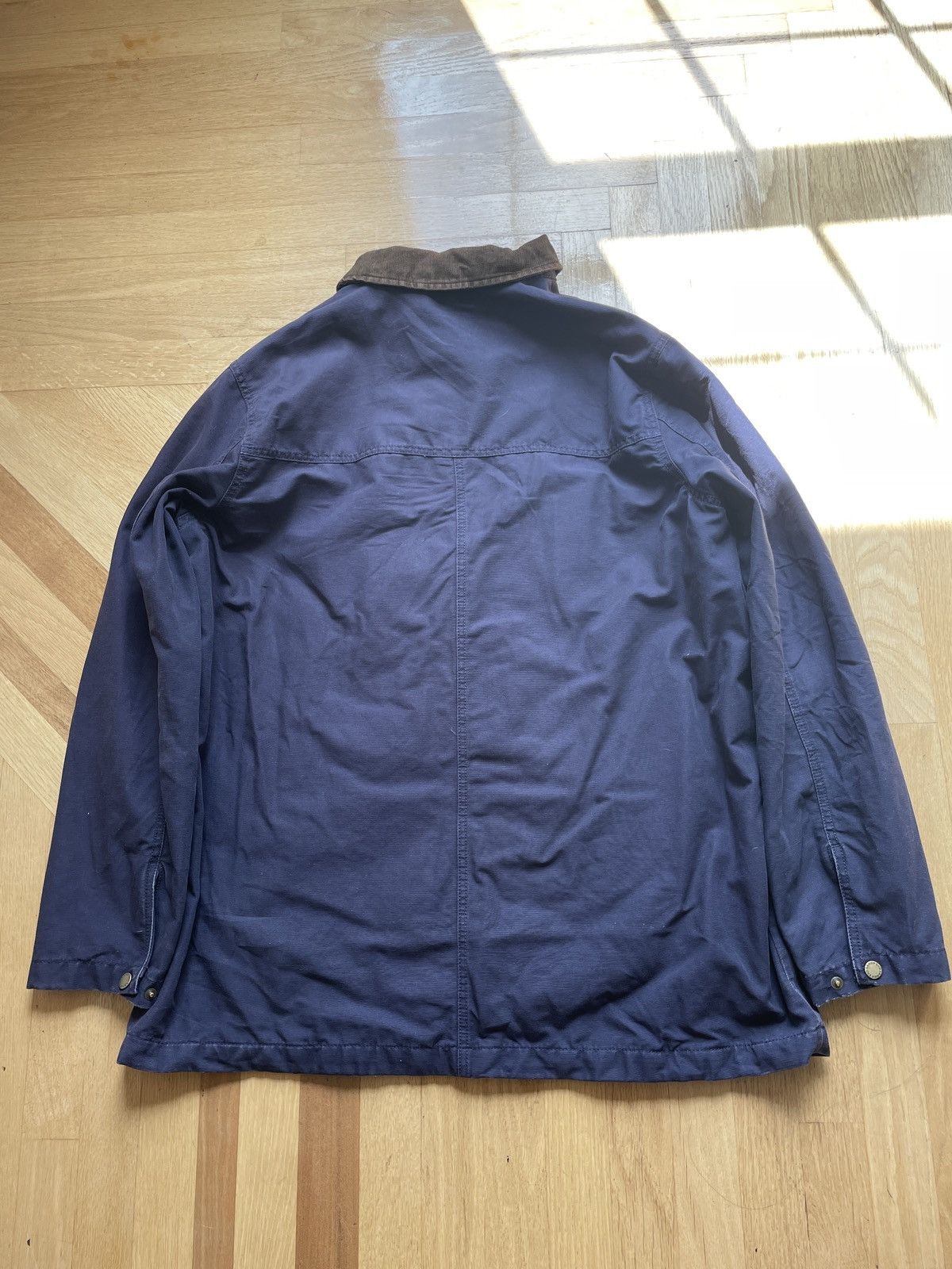 Lands' End Vintage 90s Lands’ End Plaid Coat Jacket Navy Size XL Size US XL / EU 56 / 4 - 5 Thumbnail