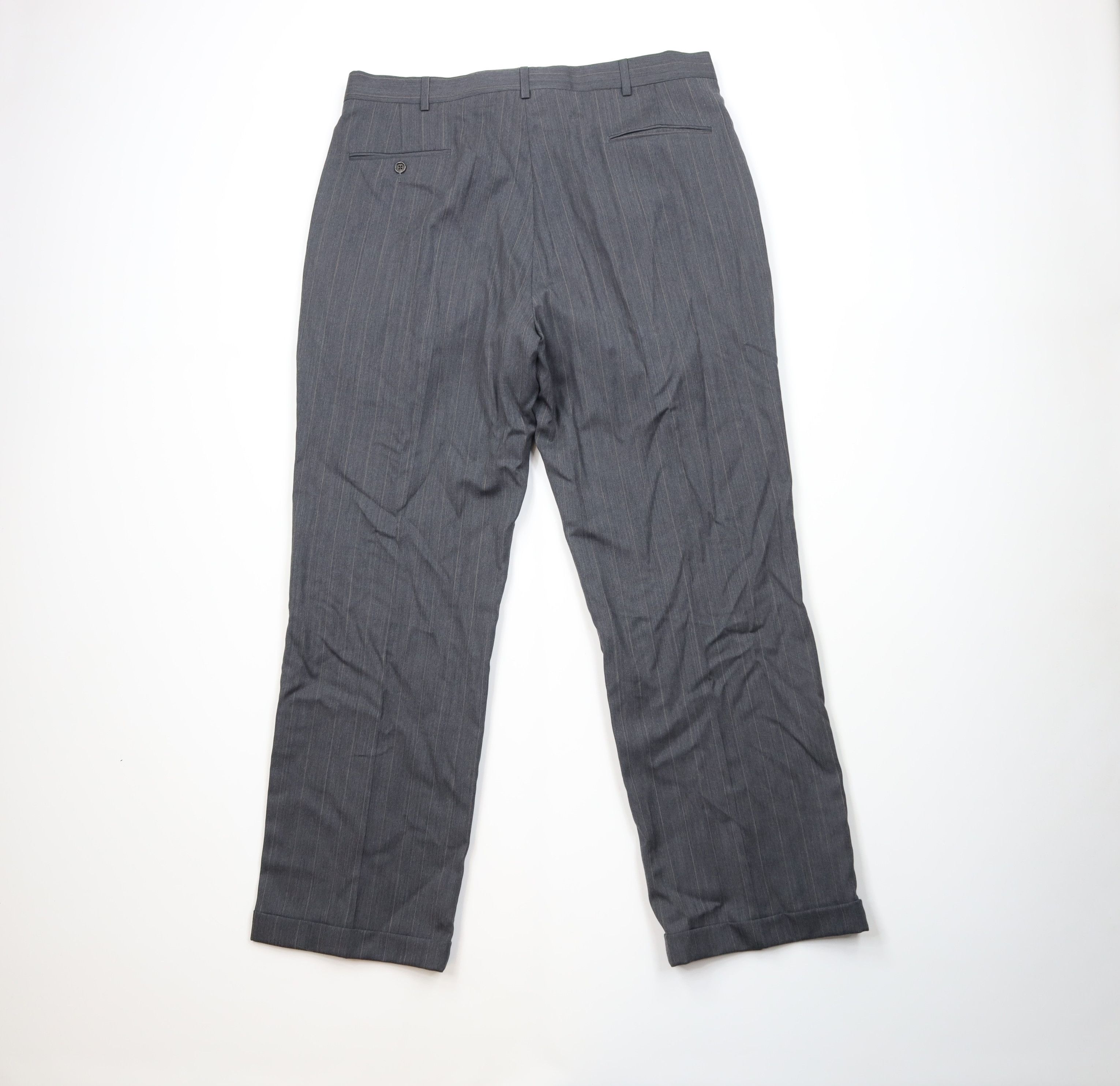 Vintage Vintage 90s Streetwear Wool Striped Wide Leg Chino Pants Size US 38 / EU 54 - 8 Thumbnail