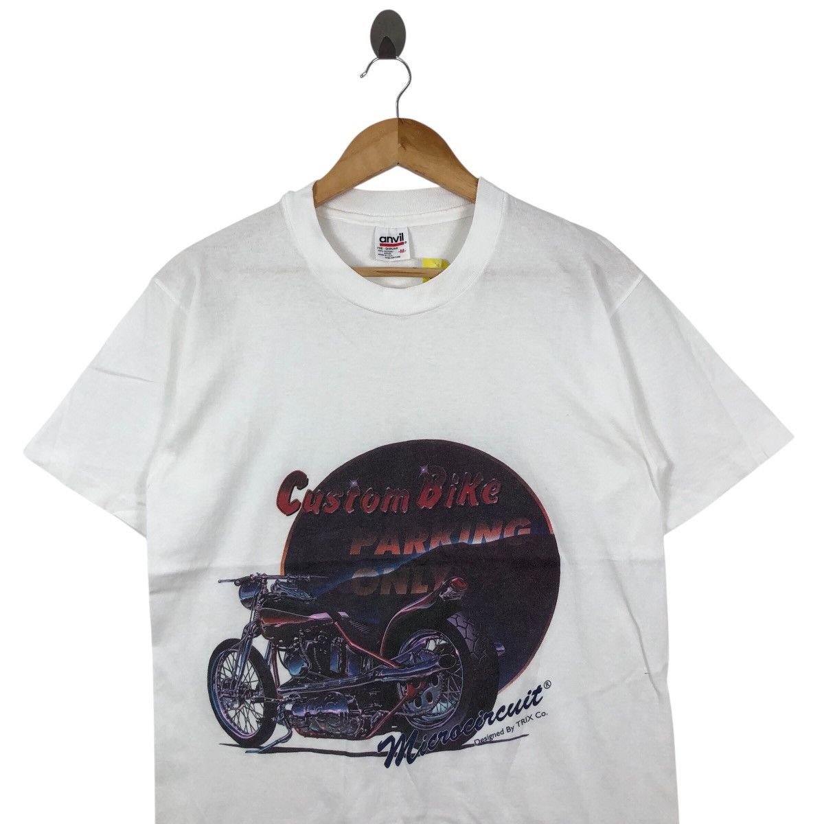 Vintage Vintage 90s Microcircuit By TRIX Co Motorcycle Tee Shirt Size US M / EU 48-50 / 2 - 2 Thumbnail